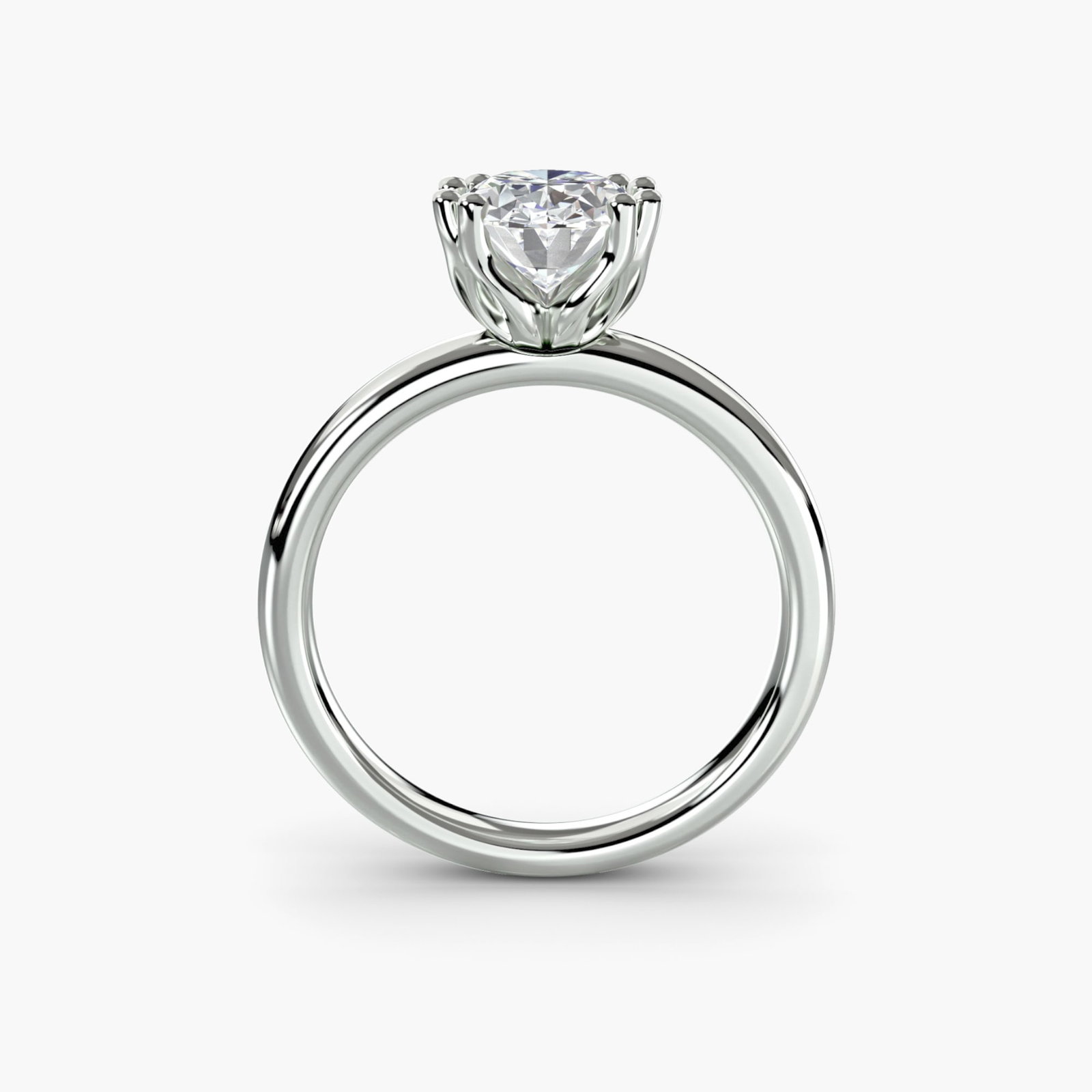 Solitaire Oval 950 Platinum Ring Setting - 4
