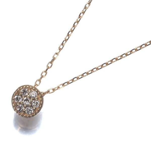 Yellow gold 18k milgrain diamond 0.07ct circle necklace: Yellow gold 18k milgrain diamond 0.07ct circle necklace Yellow gold 18k milgrain diamond 0.07ct circle necklace features a natural diamond set in an 18k yellow gold pendant with milgrain details, show