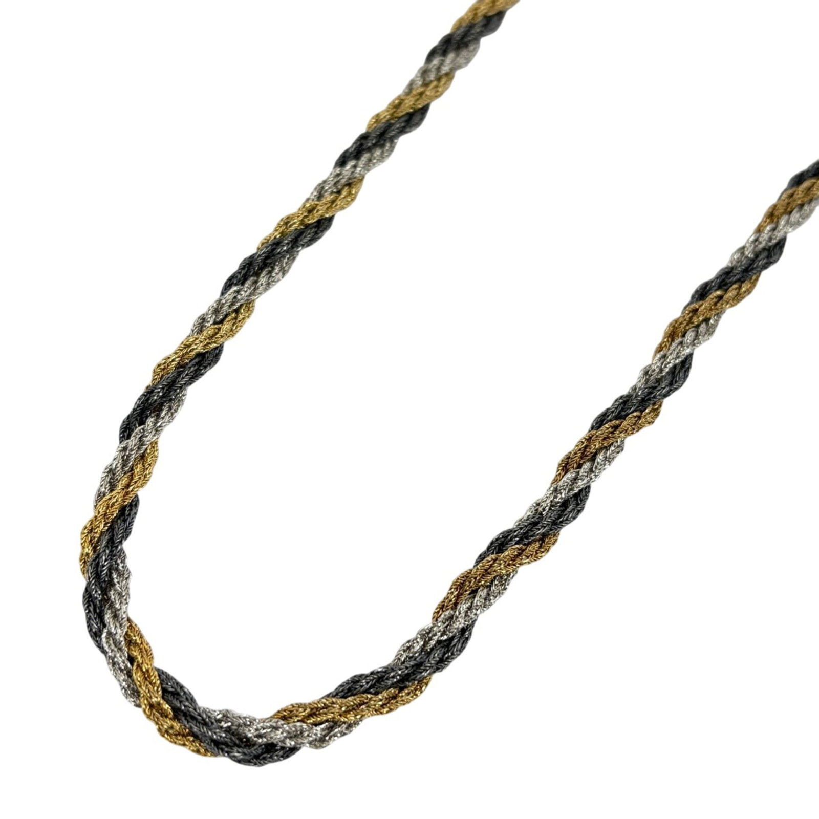 Christian Dior Twist Chain Necklace, GP Gold and Silver, Women's: Christian Dior Twist Chain Necklace, GP Gold and Silver, Women's Twist Chain Necklace in GP Gold and Silver. This Christian Dior necklace features a unique twist chain design, adding an edgy touch to