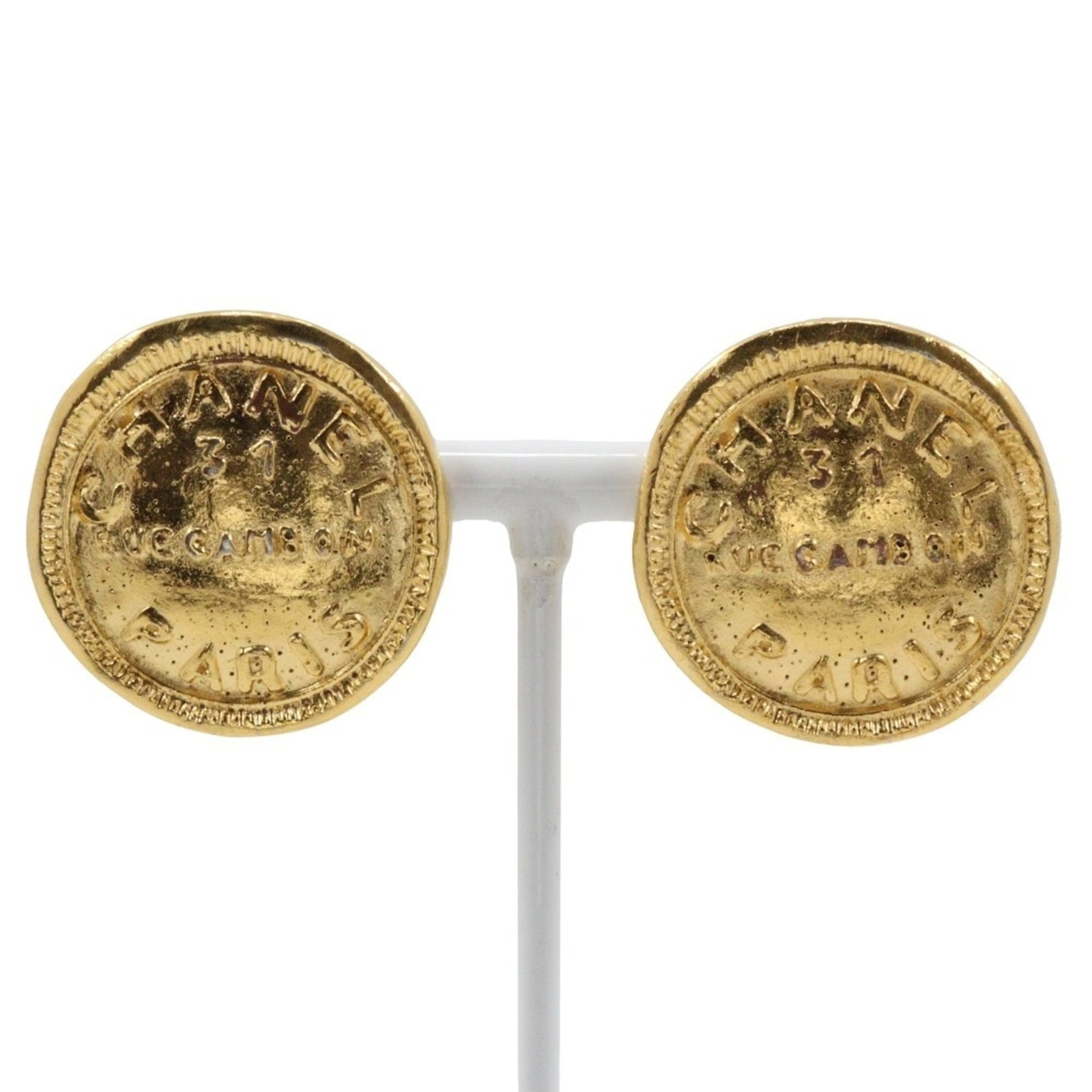 Chanel Clip Earrings Gold Plating: Chanel Clip Earrings Gold Plating Gold Plating Details Shine in These Classic Chanel Clip Earrings. Made from high-quality gold plating, these iconic clip earrings feature a timeless design that adds