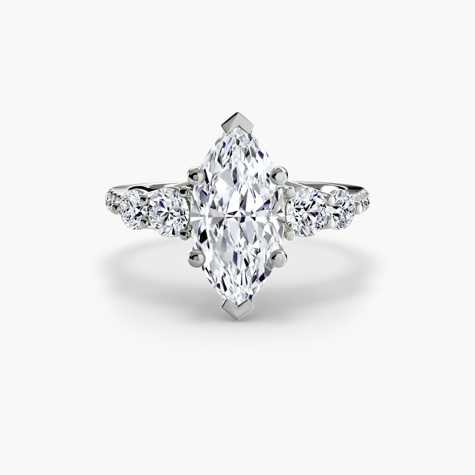 Pave Marquise 950 Platinum Ring Setting - 2