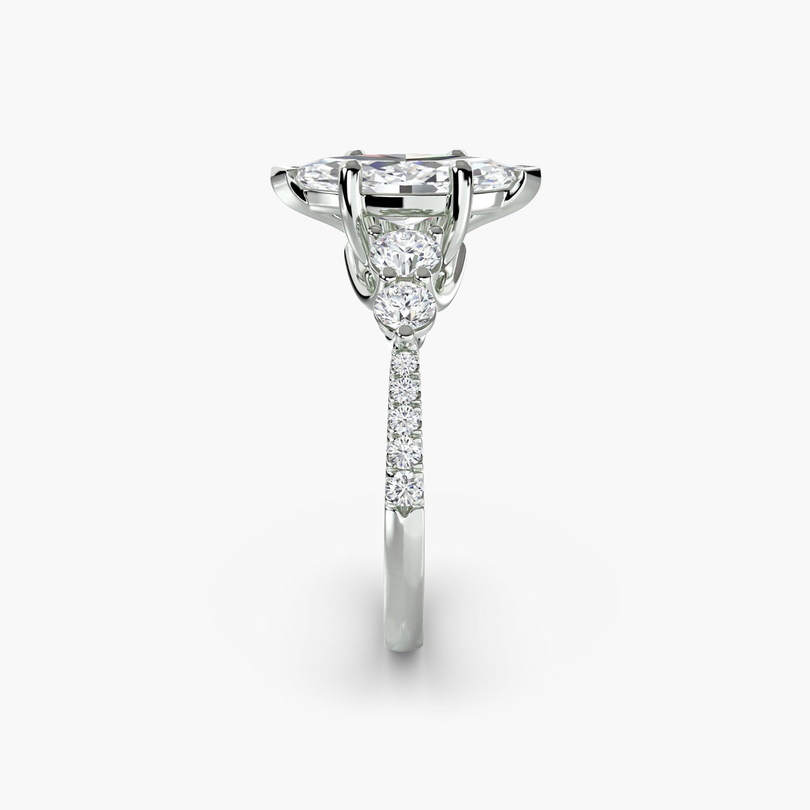 Pave Marquise 950 Platinum Ring Setting - 3