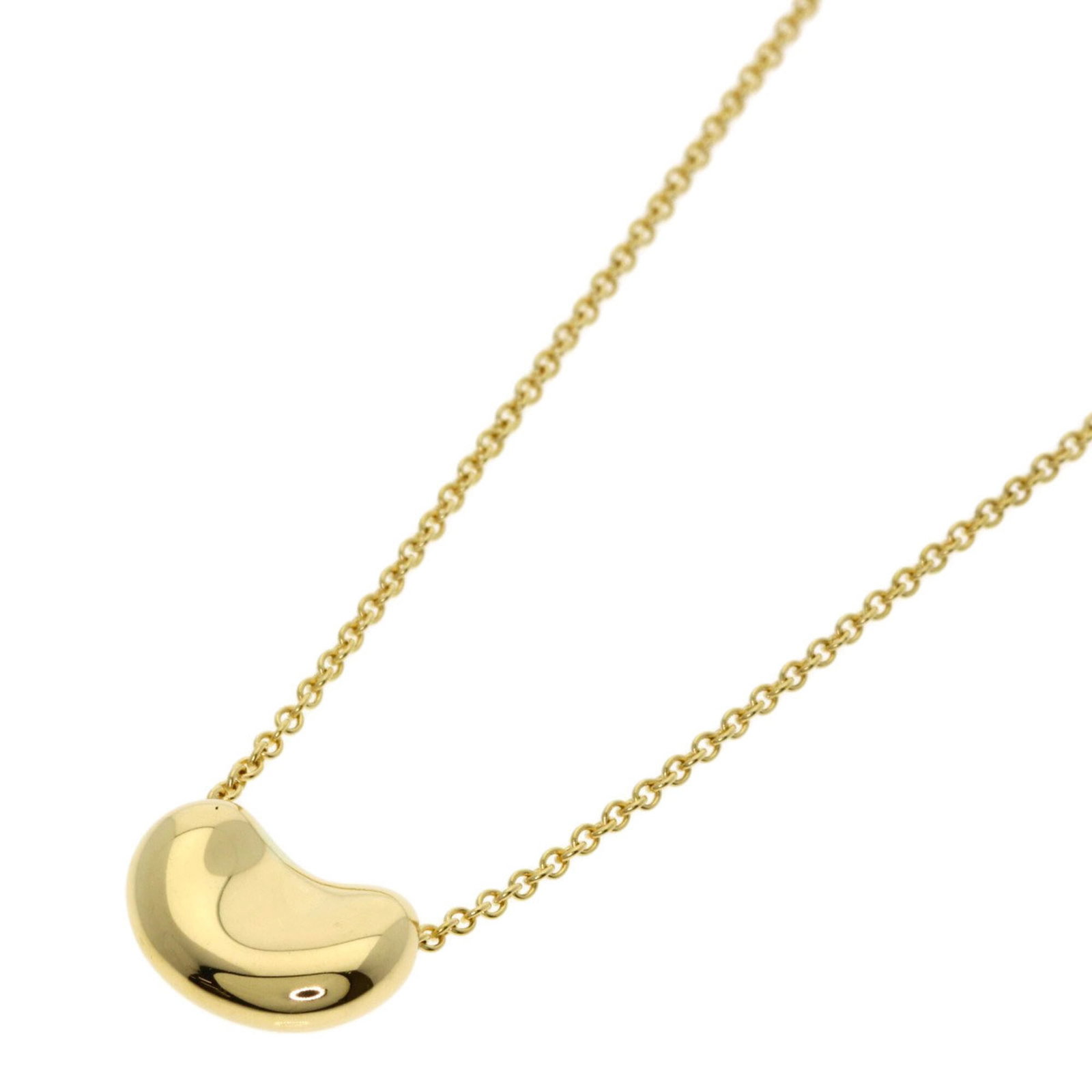 Tiffany Bean Necklace, 18K Yellow Gold, Women's, TIFFANY&Co.: Tiffany Bean Necklace, 18K Yellow Gold, Women's, TIFFANY&Co. Tiffany & Co.'s iconic 18K yellow gold bean necklace boasts a classic design with a pendant size of 7.8mm x 10.8mm, set against a neck