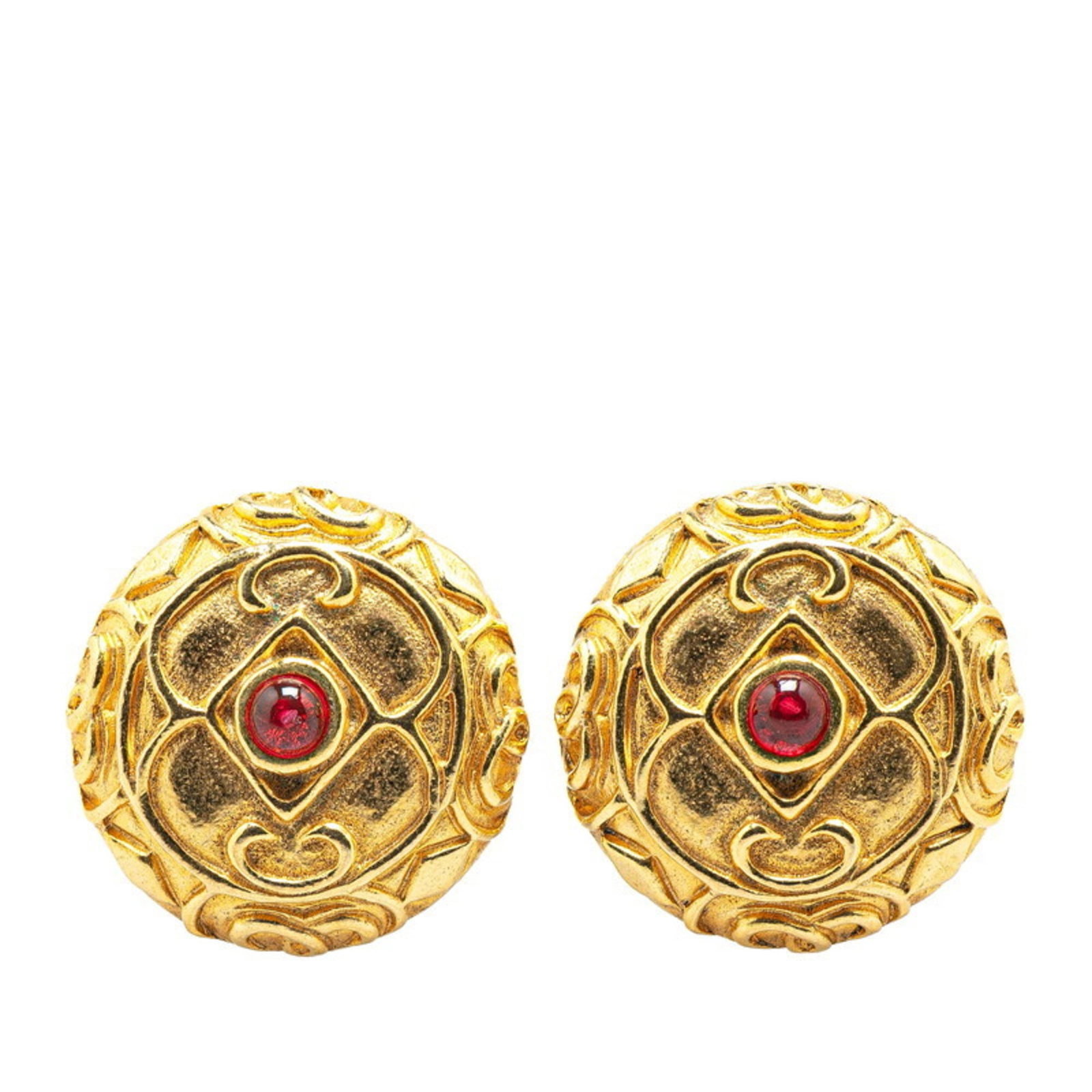 Chanel Clip Earrings Gold Plating: Chanel Clip Earrings Gold Plating Gold Plating Details Stand Out in These Vintage Chanel Clip Earrings. Made from gold plating and featuring a classic clip design, these earrings showcase a timeless
