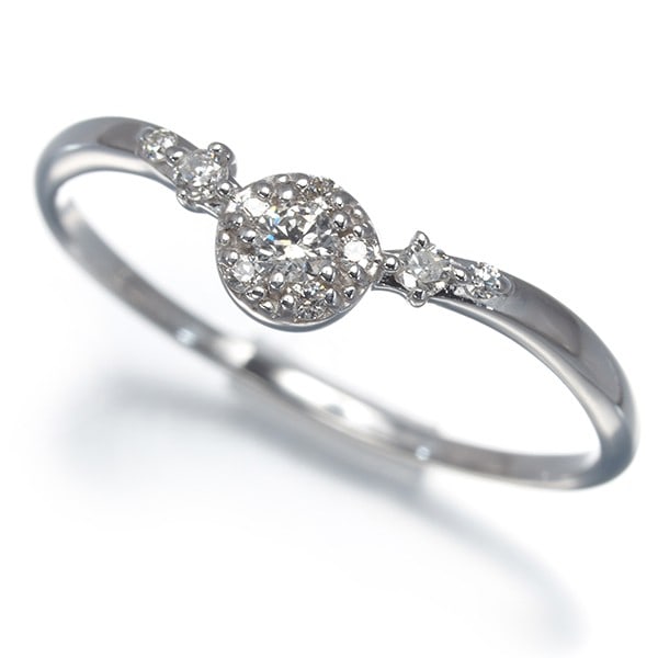 Strict rules apply only 750 white gold diamond ring 0.10ct ct (1 of 4)