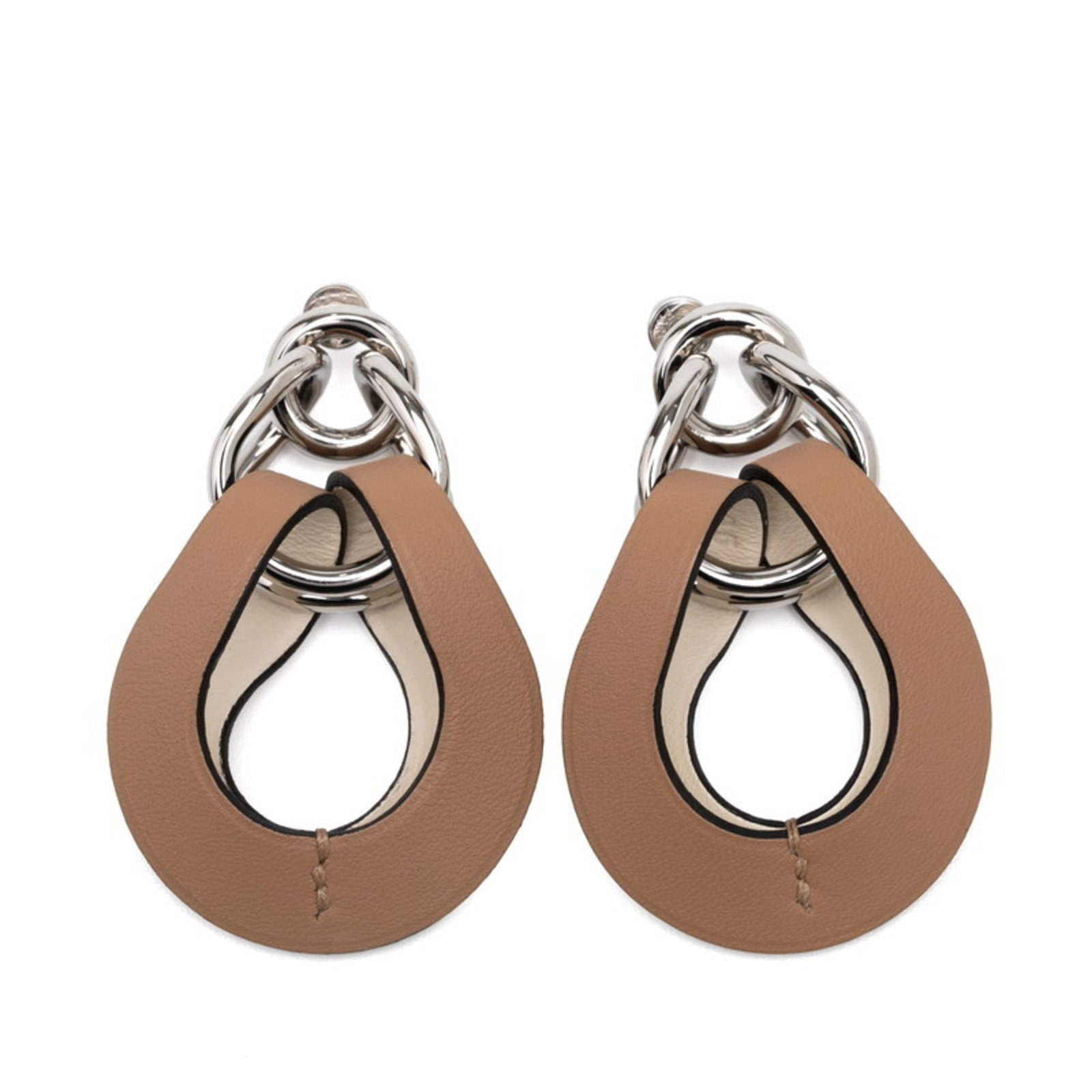 Hermes Stud Earrings Swift Leather: Hermes Stud Earrings Swift Leather Swift Leather stud earrings from Hermes feature a sleek, understated design. Made from high-quality Swift Leather, these earrings have a subtle beige color and a