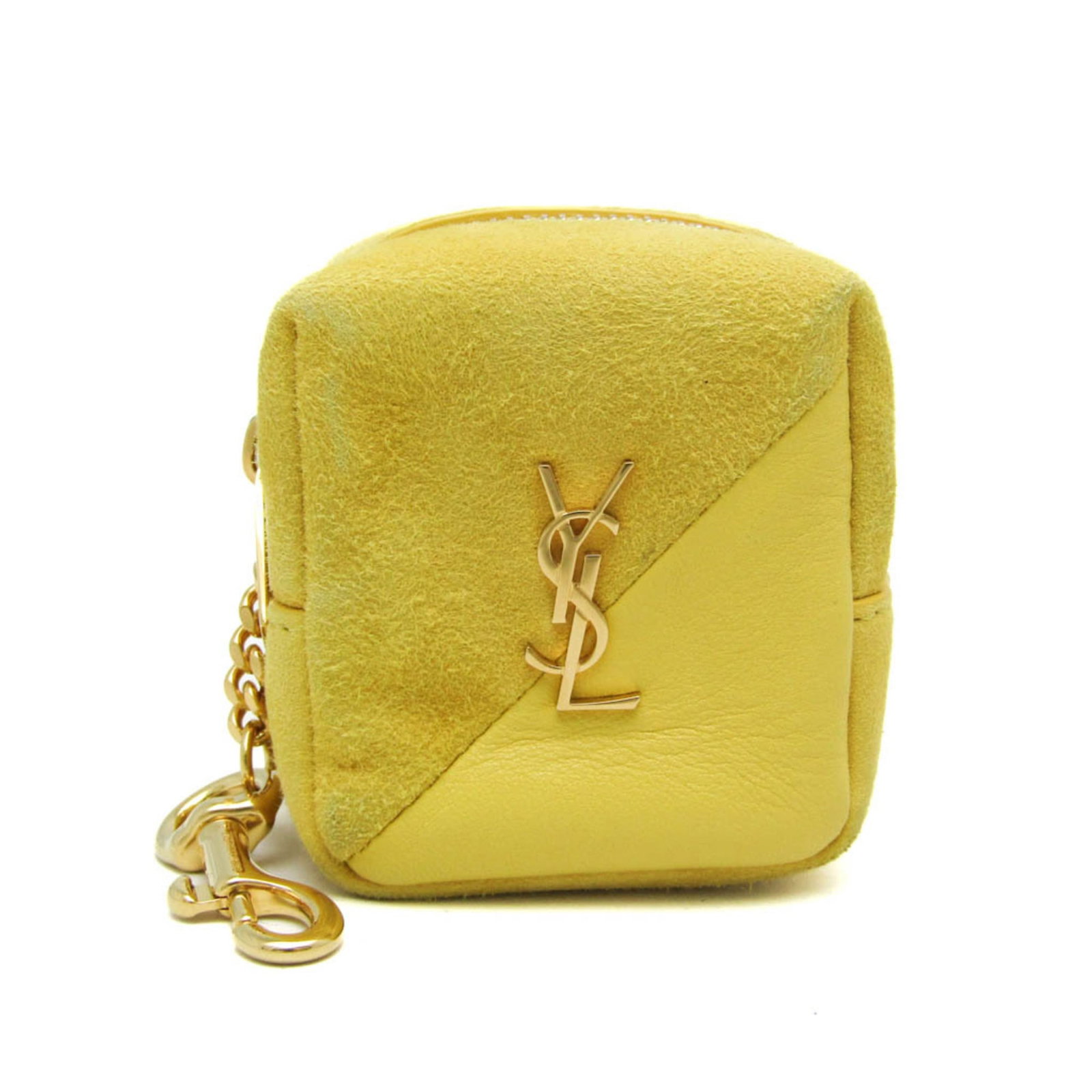 Yves Saint Laurent Handbag Charm Leather: Yves Saint Laurent Handbag Charm Leather Used Yves Saint Laurent Handbag Charm in Suede Leather with Yellow Color. This charm features a few traces of usage and some scratches/dirt, still in very good