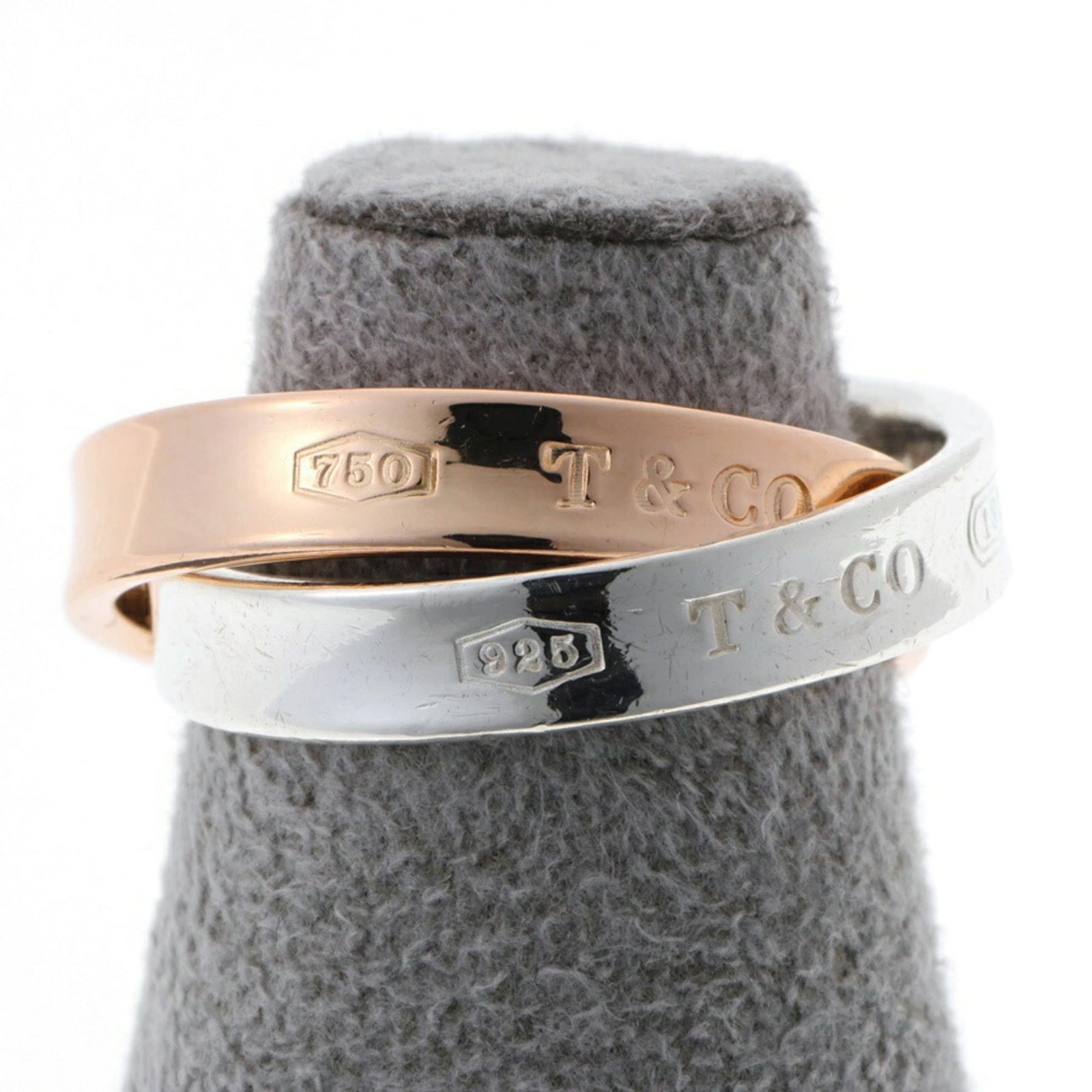 Tiffany Band Ring Pink Gold (18K), Silver 925: Tiffany Band Ring Pink Gold (18K), Silver 925 Pink Gold (18K) and Silver 925 come together in this elegant band ring from Tiffany. With its subtle pink hue and durable silver finish, this ring boasts