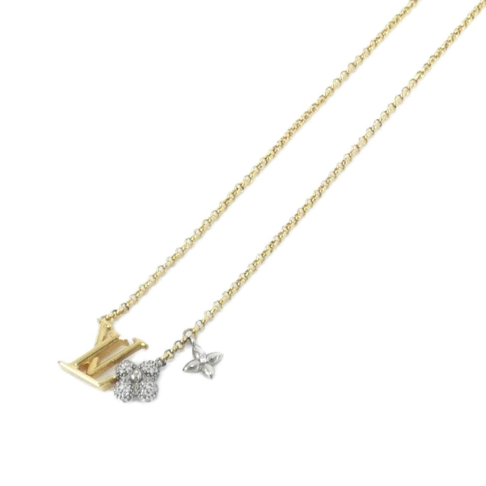 Louis Vuitton Necklace LV Glam Pendant M01265: Louis Vuitton Necklace LV Glam Pendant M01265 The Louis Vuitton Necklace LV Glam Pendant M01265 features a gold and silver design with a 13mm x 21mm pendant, suitable for neck circumferences of 40-46 