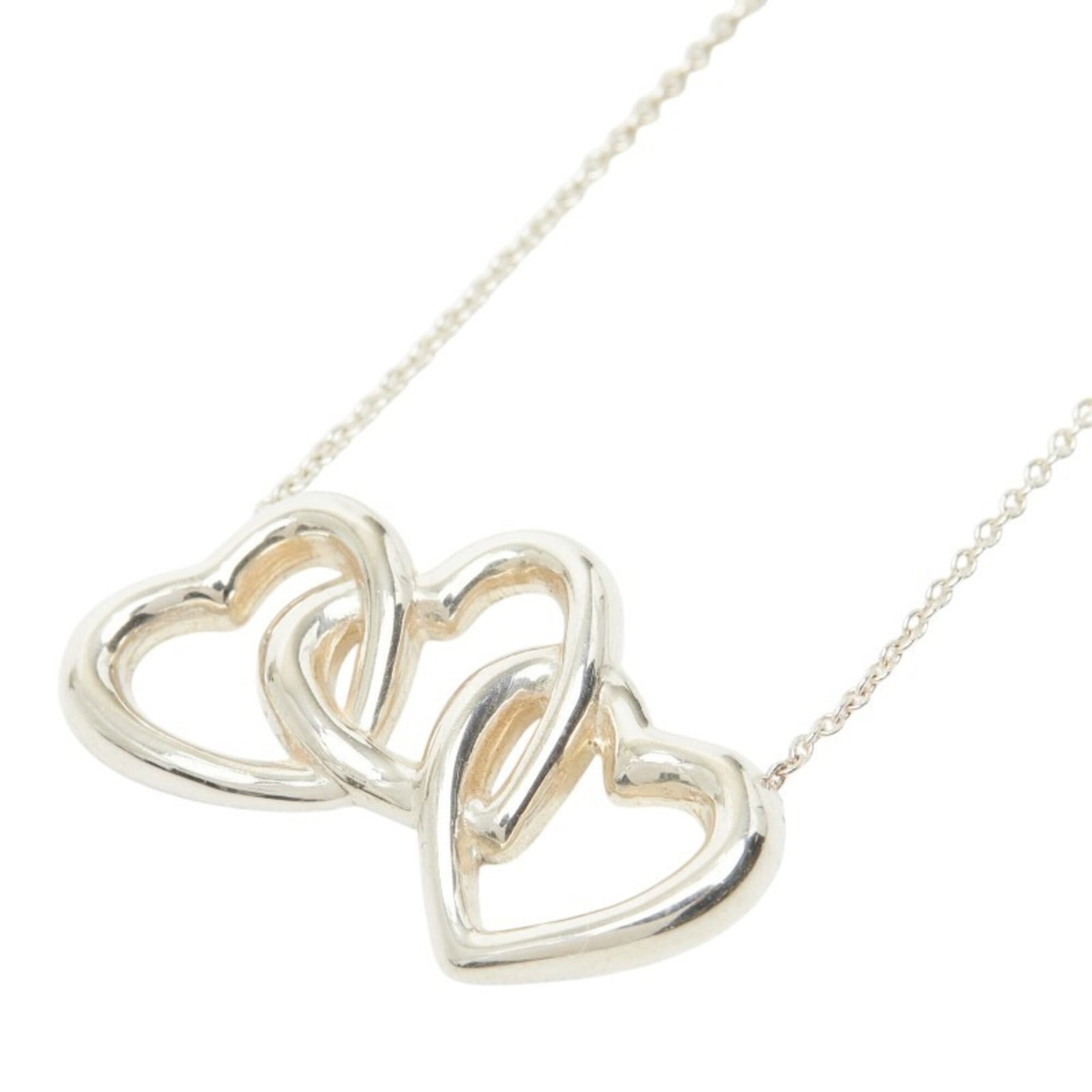 Tiffany & Co. Triple Heart Necklace, SV925 Silver, Women's.: Tiffany & Co. Triple Heart Necklace, SV925 Silver, Women's. Tiffany & Co.'s iconic Triple Heart Necklace is a timeless piece of elegance. Made from high-quality SV925 silver, this necklace features a