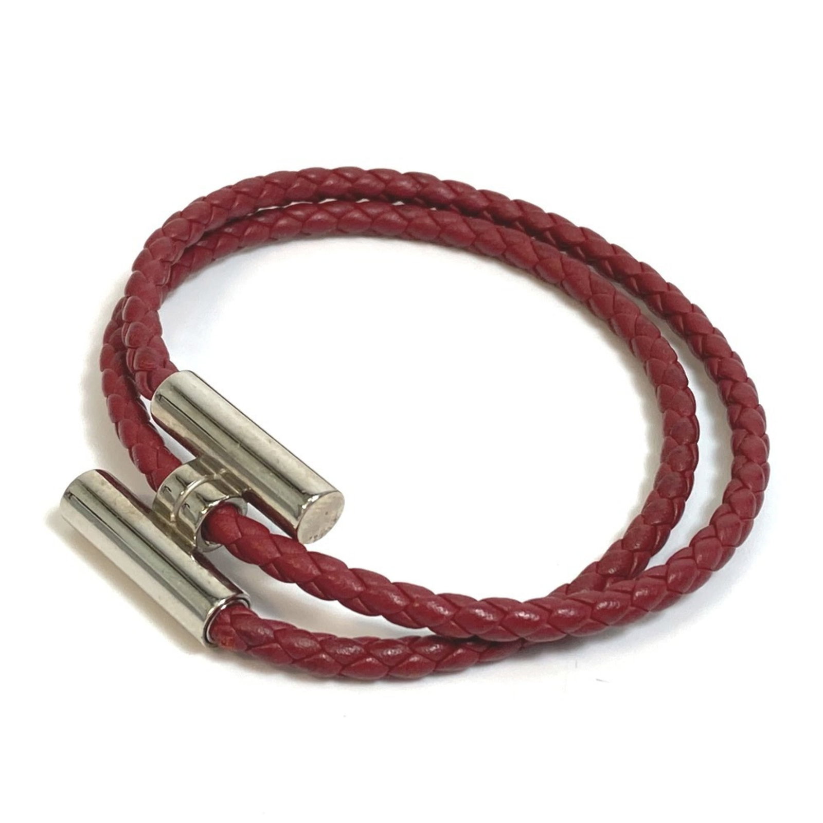 Hermes Charm Bracelet Leather: Hermes Charm Bracelet Leather This Herm?s charm bracelet features high-quality leather in a rich red-brown color. The 17cm length provides a comfortable fit, and while it shows signs of usage with