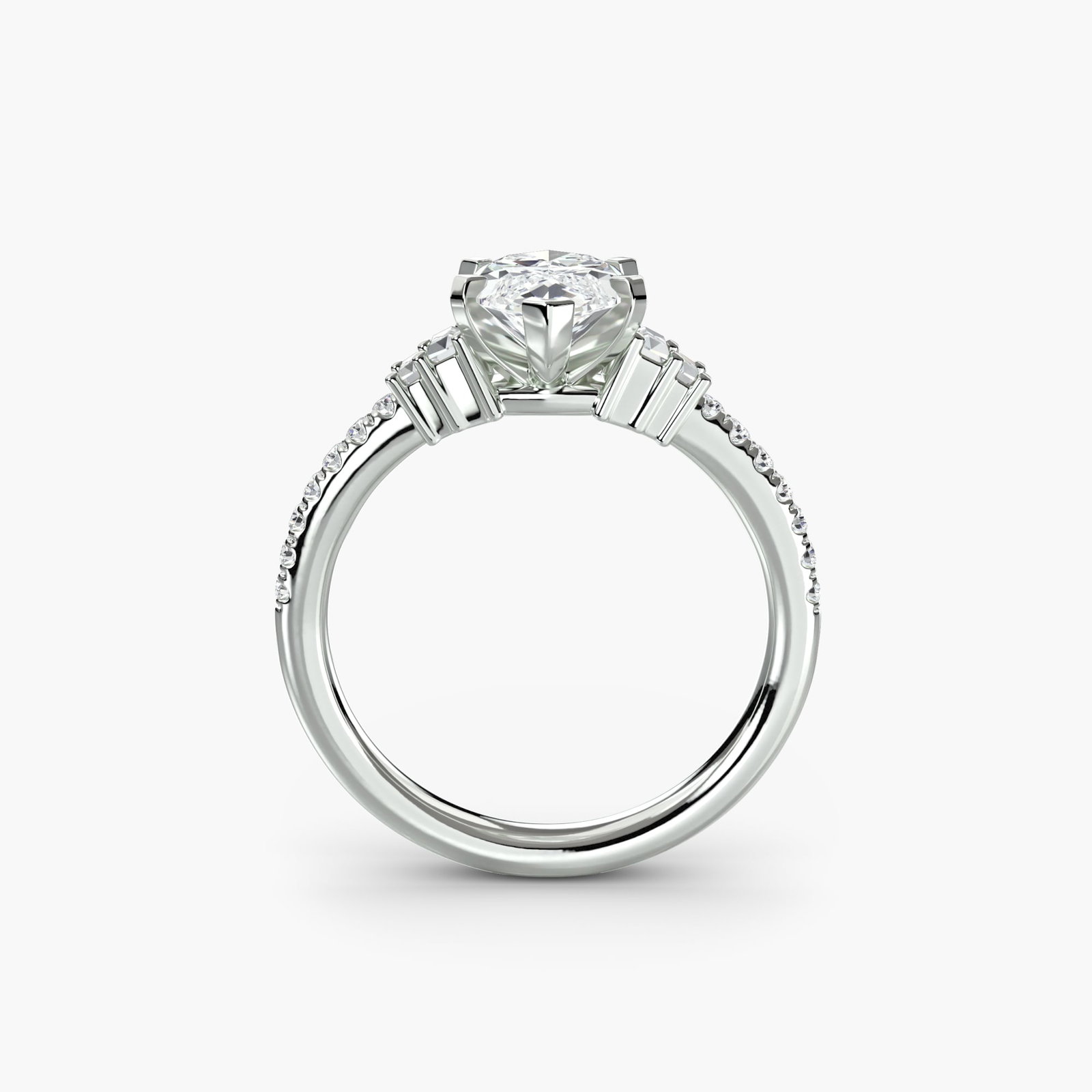 Pave Marquise 950 Platinum Ring Setting - 4
