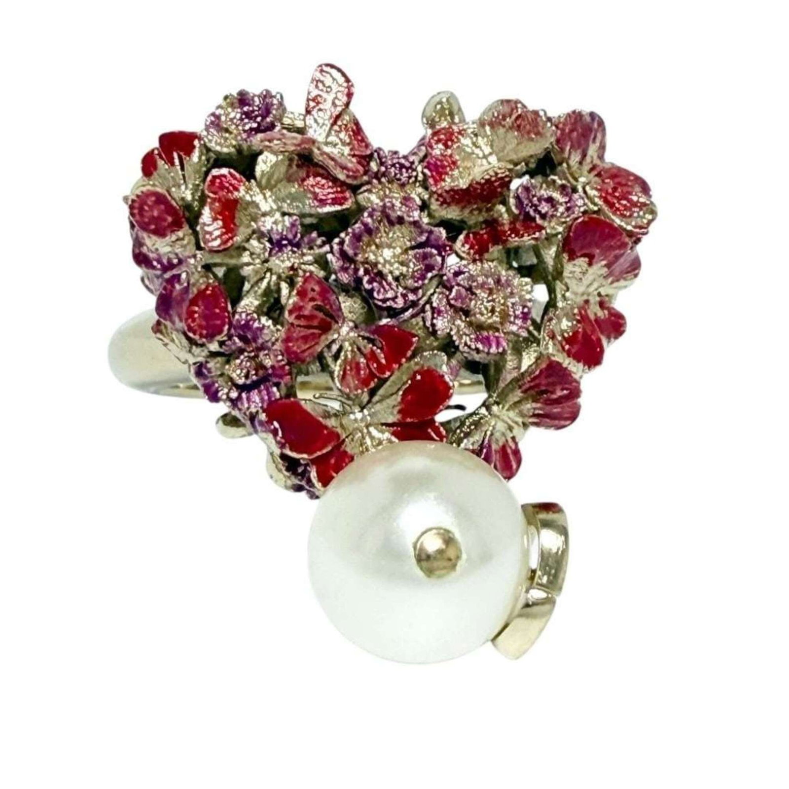 Christian Dior Band Ring Artificial Pearl, Metal (1 of 10)