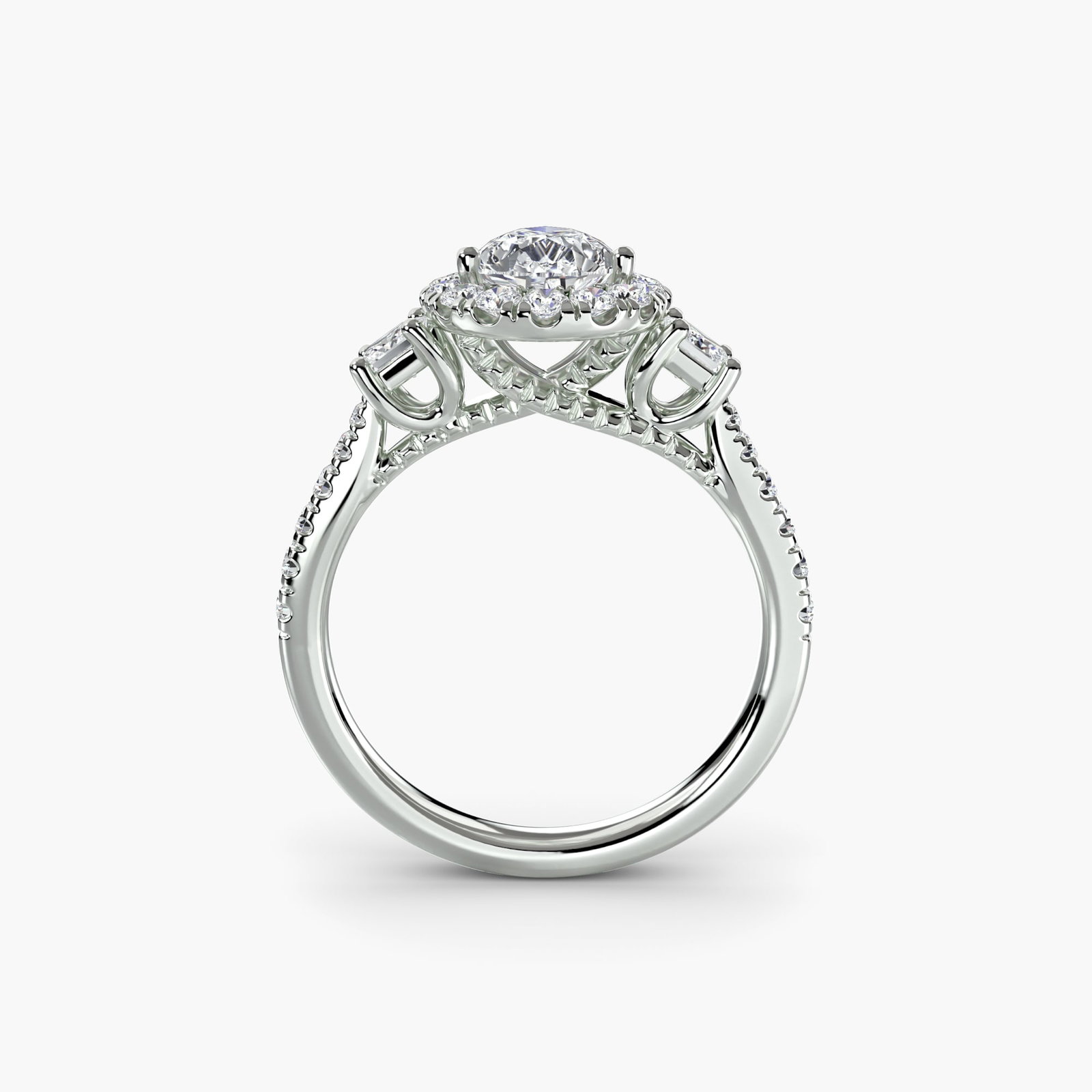 Halo Pear 18Kt White Gold Ring Setting (1 of 5)