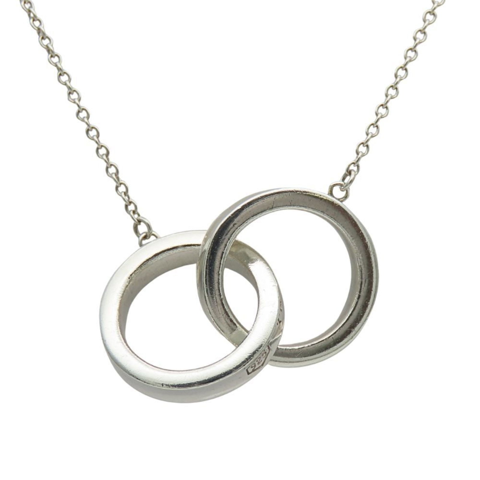 Tiffany & Co. 1837 Interlocking Circle Necklace, SV925 Silver Pendant, Approximately 5.0g, Women's. (1 of 11)