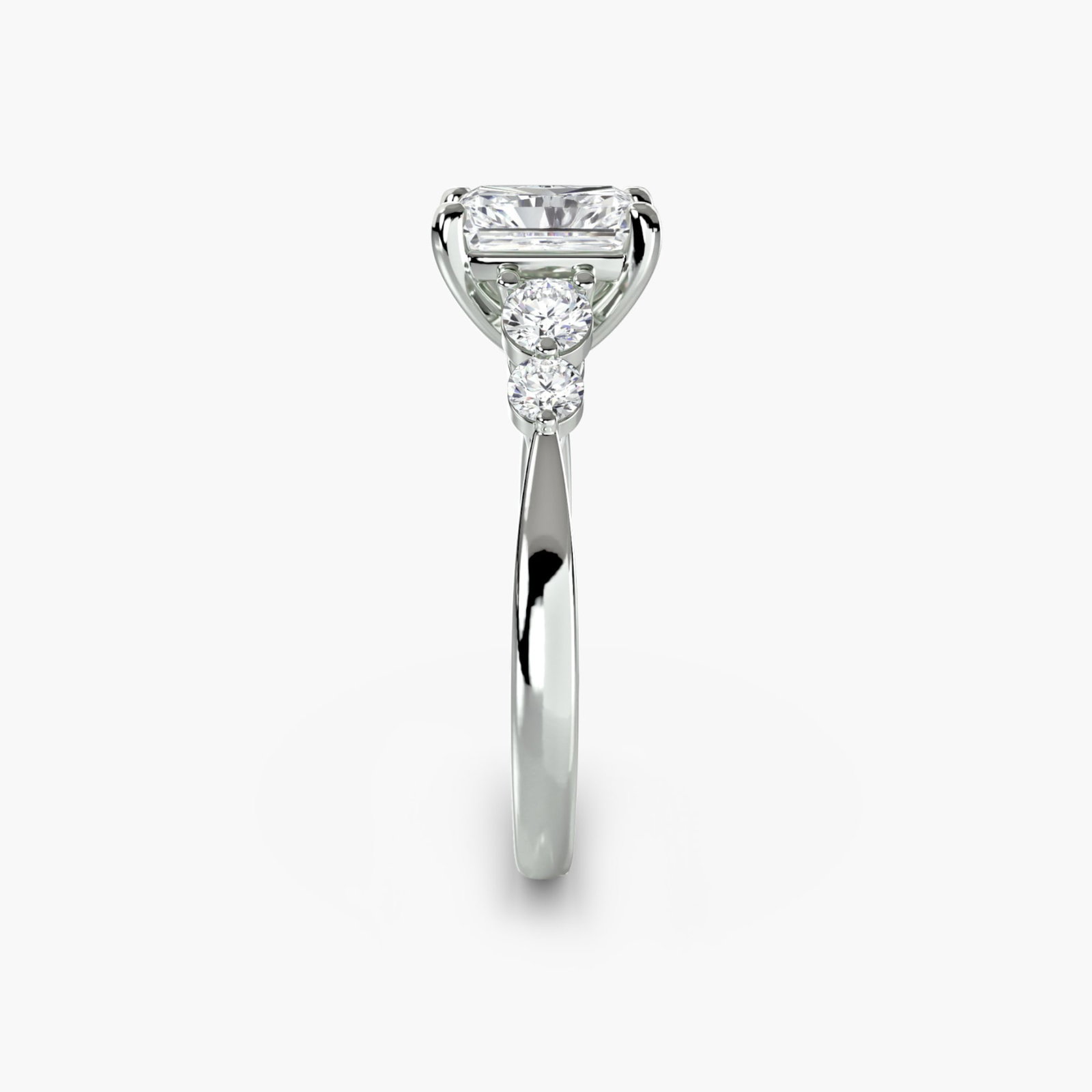 Solitaire Radiant 950 Platinum Ring Setting - 3
