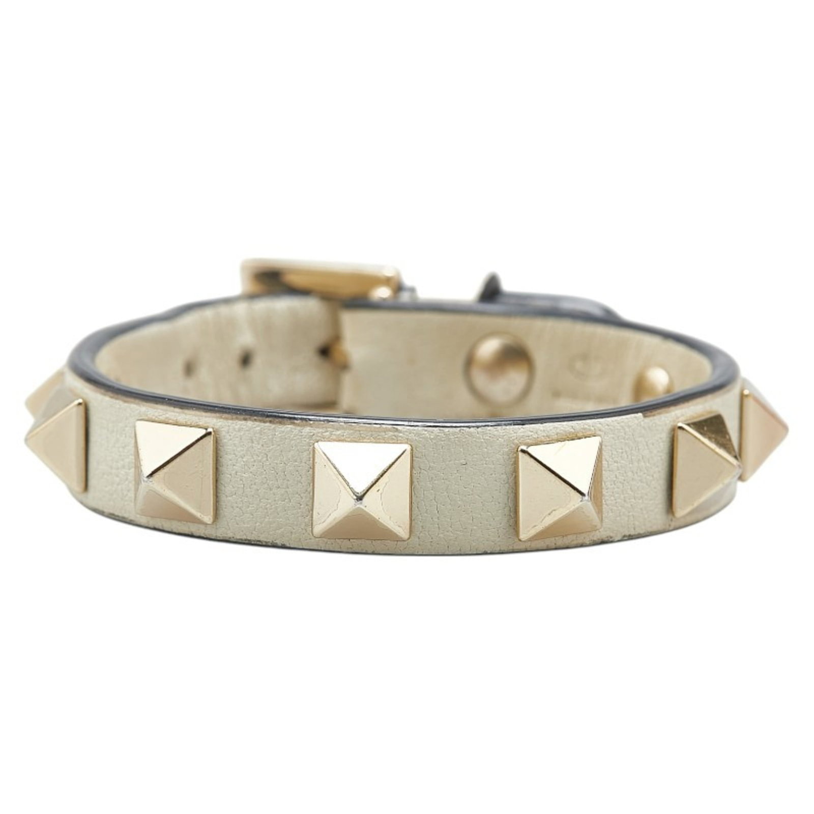 Valentino Charm Bracelet Leather: Valentino Charm Bracelet Leather Valentino Charm Bracelet Leather in Gold and White features a classic design with a leather strap and charm accents. The 16cm length provides a comfortable fit, while
