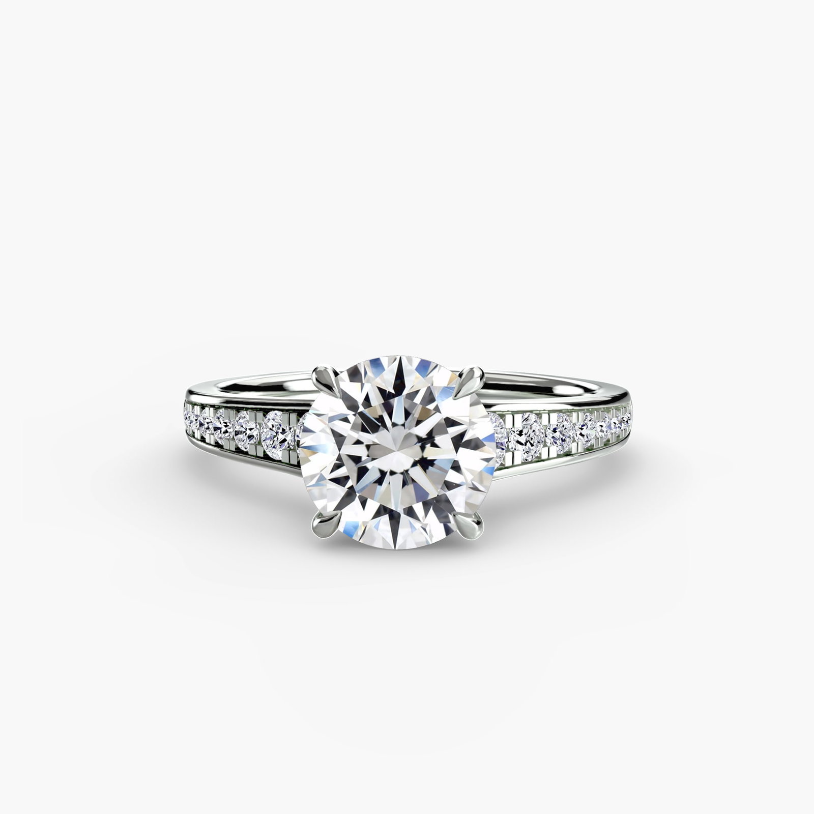 Pave Round 950 Platinum Ring Setting - 2