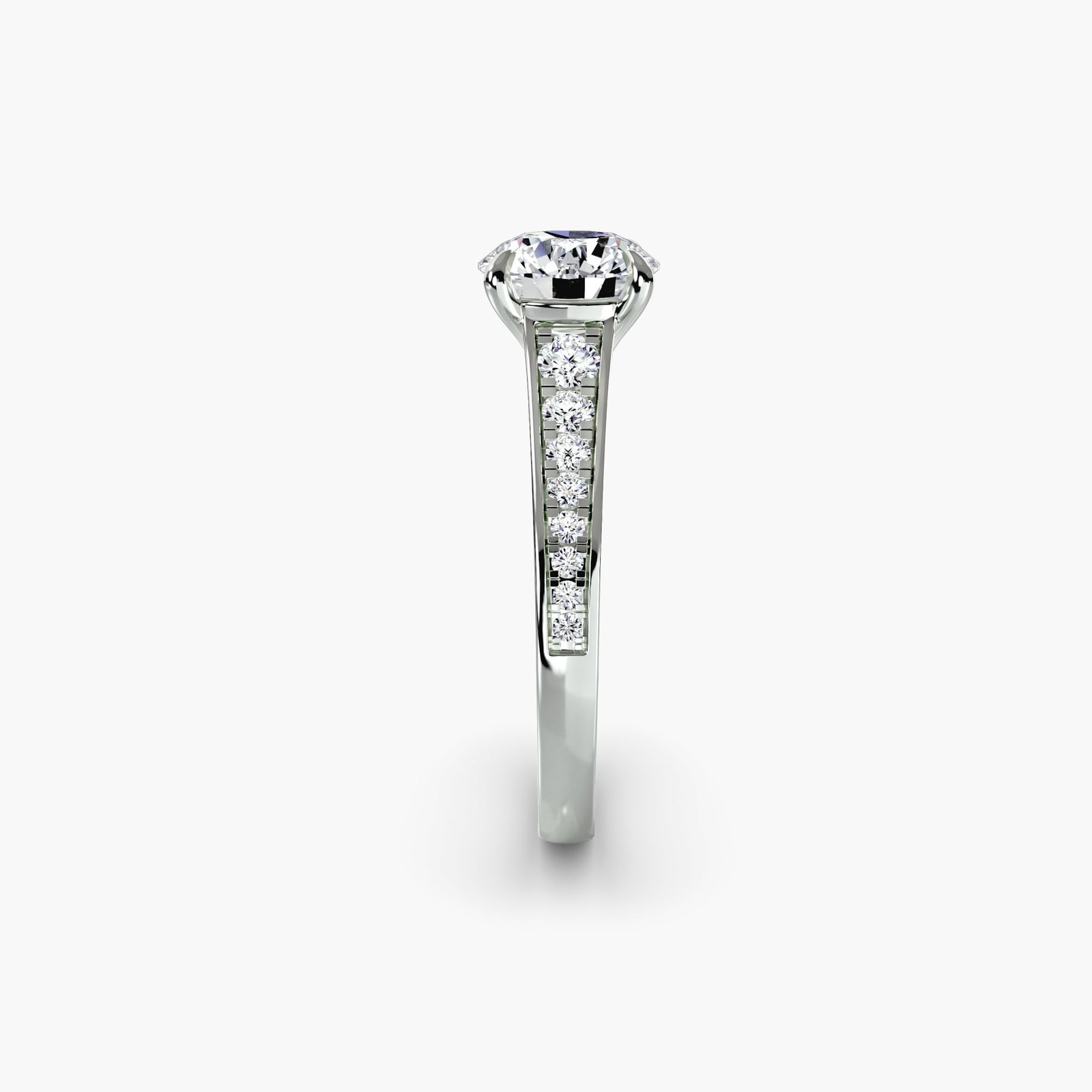 Pave Round 950 Platinum Ring Setting - 3