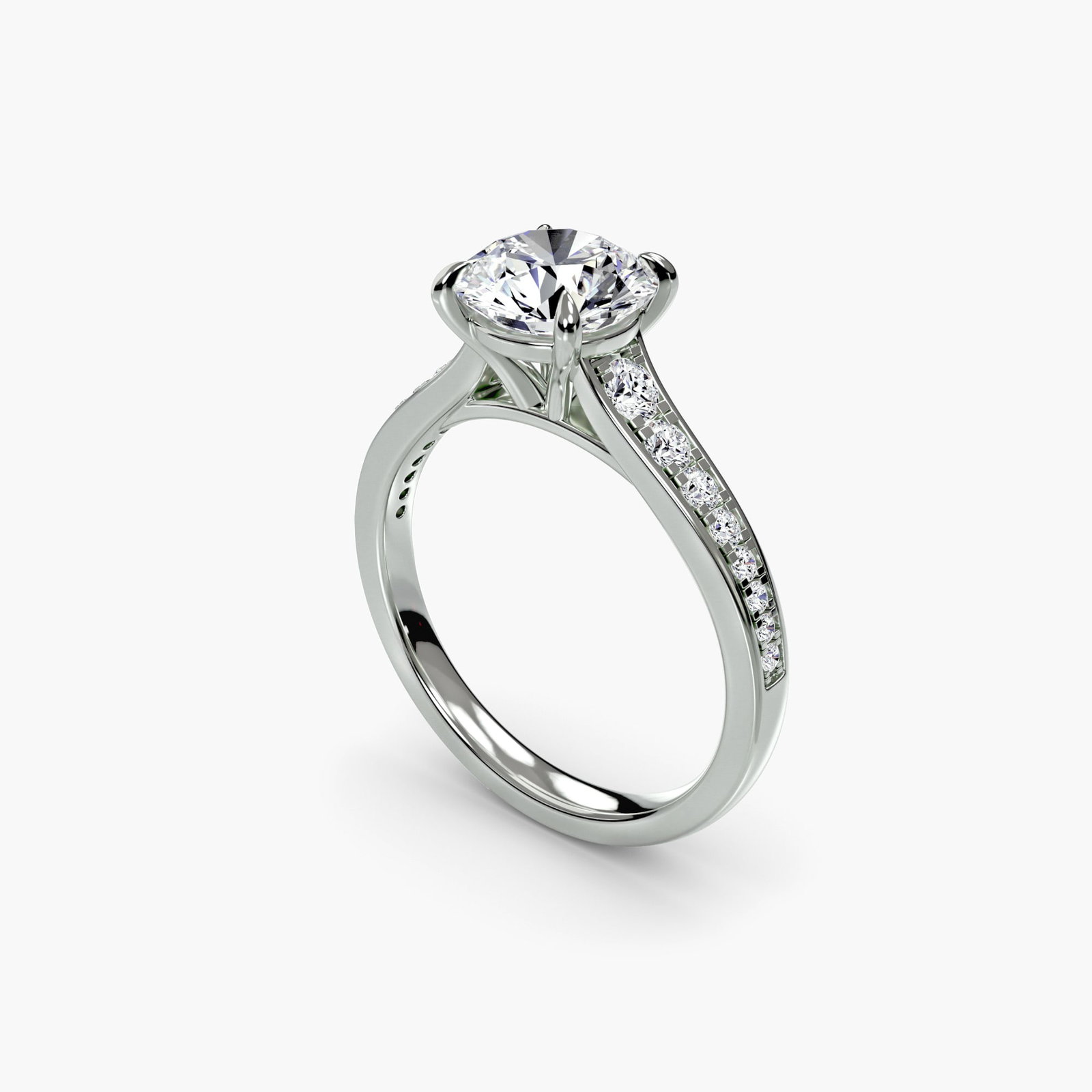 Pave Round 950 Platinum Ring Setting - 5
