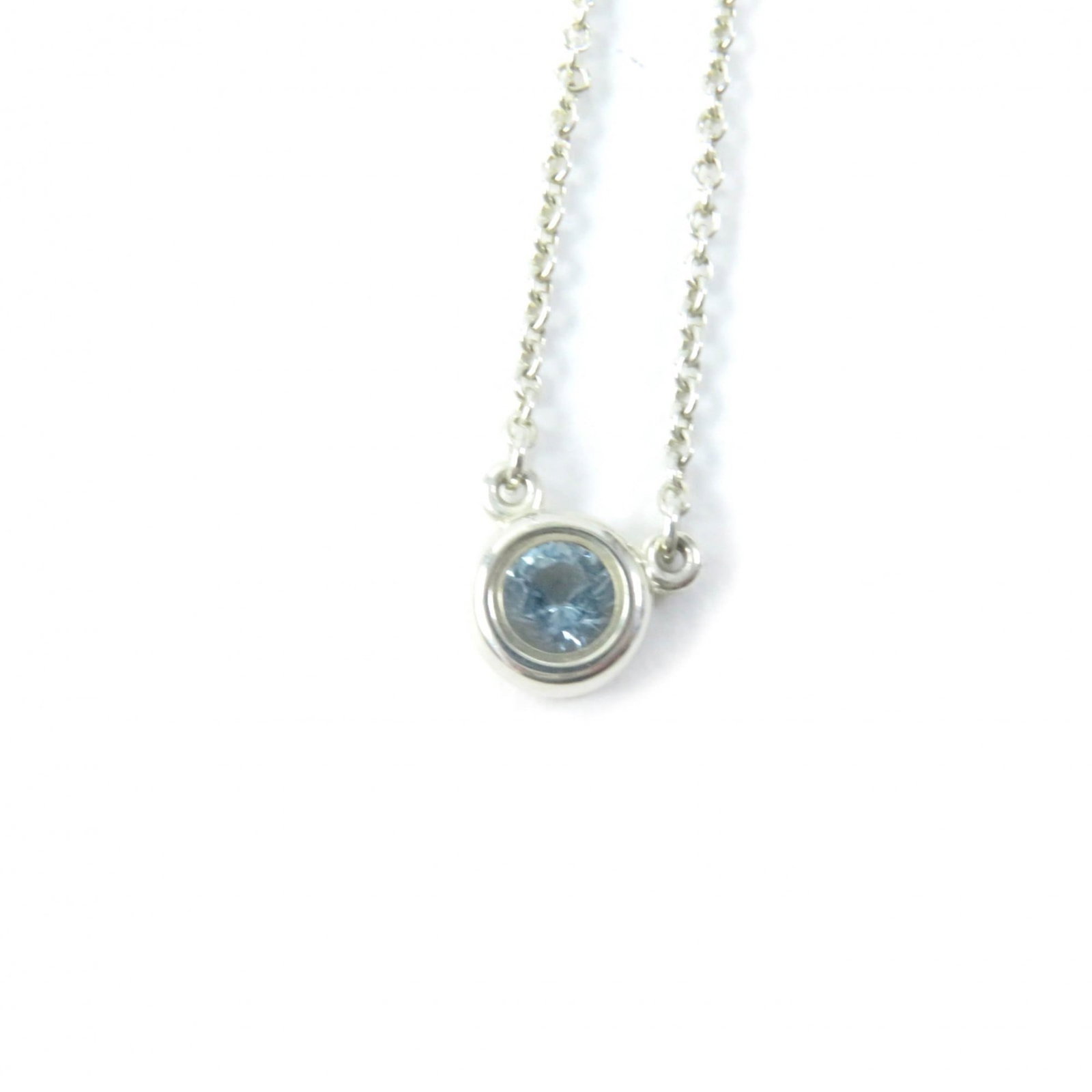 TIFFANY & Co. Tiffany Color by the Yard Aquamarine Pendant Elsa Peretti, SV925, 0.13 Carat, Silver (1 of 7)