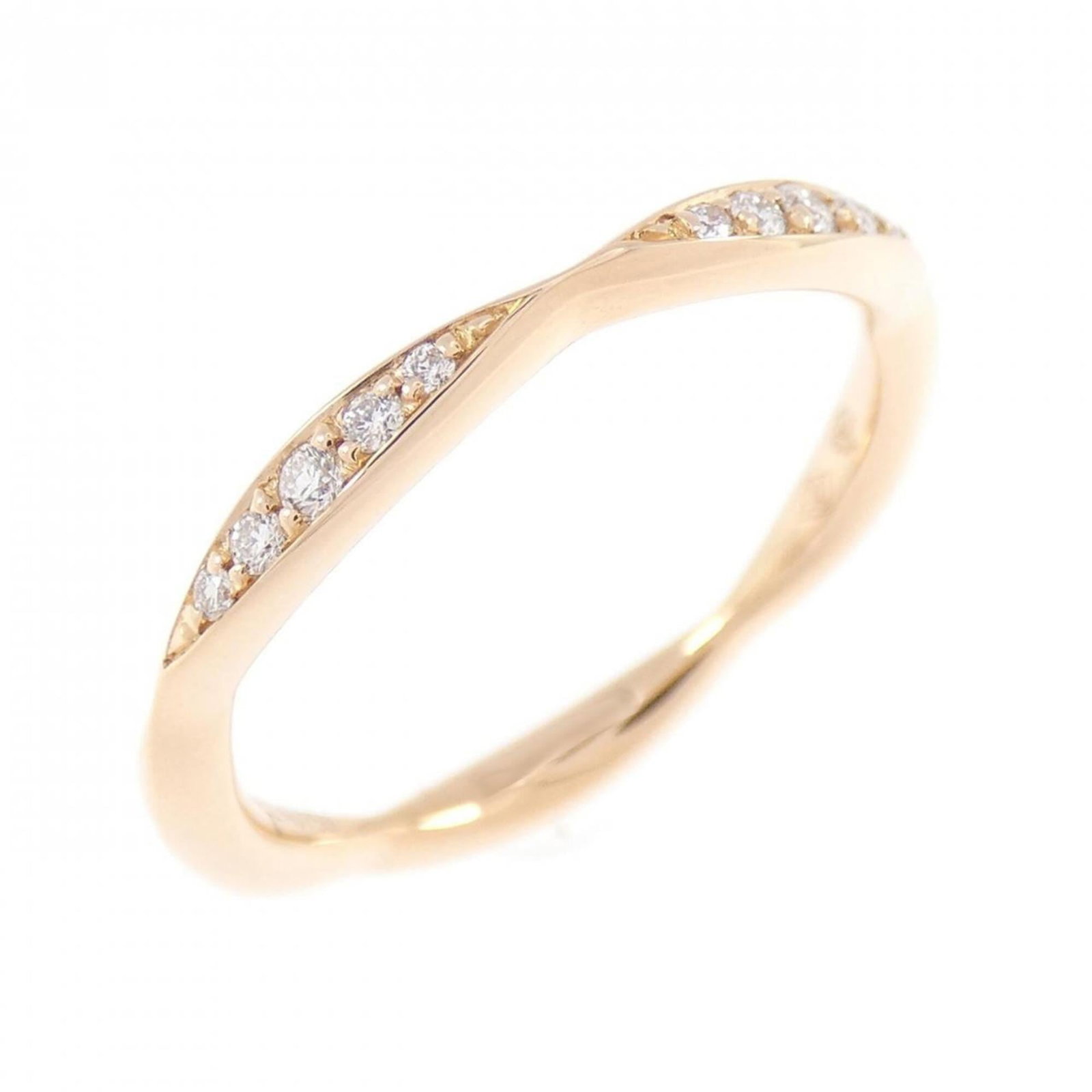Chanel Band Ring Pink Gold (18K): Chanel Band Ring Pink Gold (18K) Pink Gold (18K) band ring from Chanel features a diamond stone. This like-new condition pink gold band ring is made of high-quality 18K material and boasts a classic d