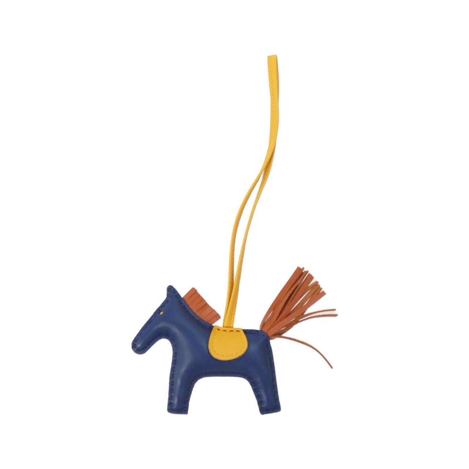 Hermes Handbag Charm Agneau Milo: Hermes Handbag Charm Agneau Milo Agneau Milo charms are known for their unique texture and subtle sheen. This particular charm features a striking blue hue and a distinctive shape, adding an elegant