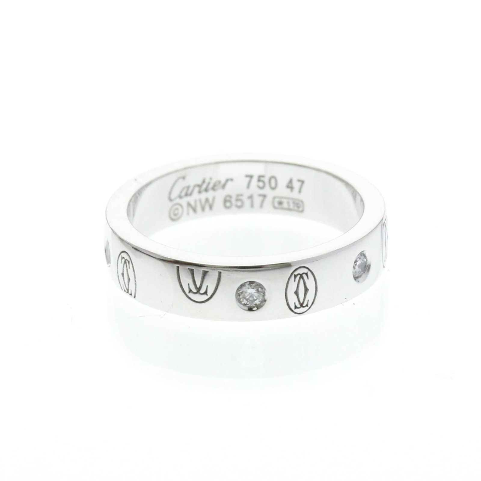 Cartier Band Ring White Gold (18K): Cartier Band Ring White Gold (18K) Cartier's iconic band ring style makes a statement in this elegant white gold (18K) design. The 4mm wide diamond stone adds a touch of sophistication to this