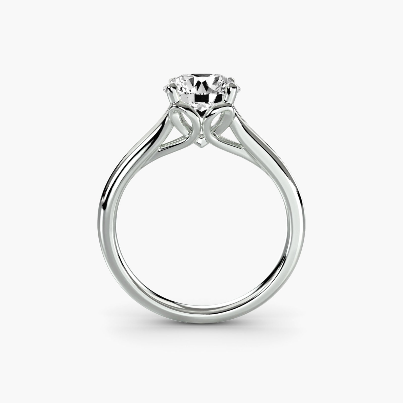 Solitaire Round 950 Platinum Ring Setting: Solitaire Round 950 Platinum Ring Setting Solitaire round platinum ring setting with a sleek and modern design. The 950 platinum metal construction provides durability and sophistication, while the