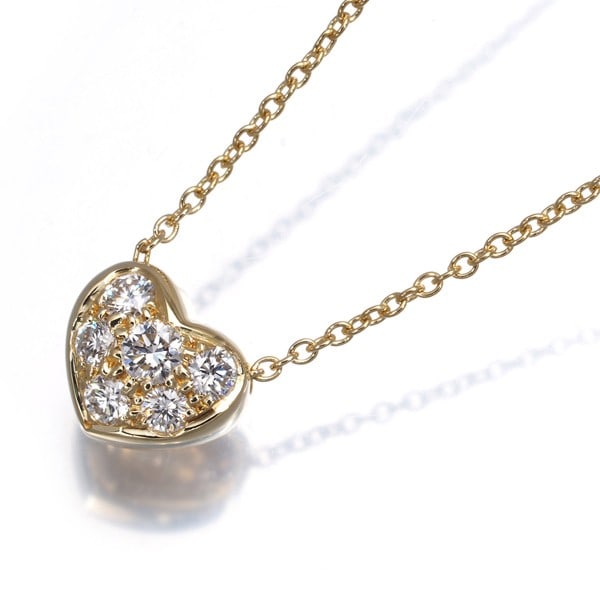 Paved Heart Diamond Necklace Gold 18K Yellow Tiffany&Co: Paved Heart Diamond Necklace Gold 18K Yellow Tiffany&Co Yellow Gold 18K Tiffany&Co Paved Heart Diamond Necklace features a natural diamond as its main stone. The necklace's pave design adds a touch of