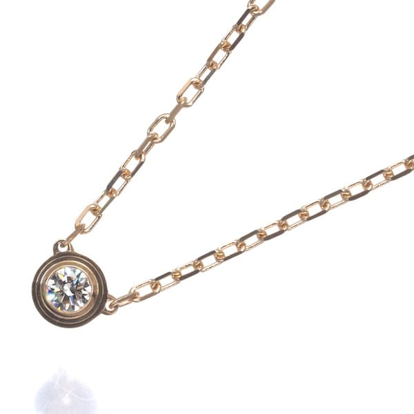 Sm 18K Rose Gold Diamond Necklace by Cartier D Amour: Sm 18K Rose Gold Diamond Necklace by Cartier D Amour 18K rose gold necklace featuring a natural diamond pendant from Cartier's d'Amour collection. The piece boasts elegant design and exceptional craft