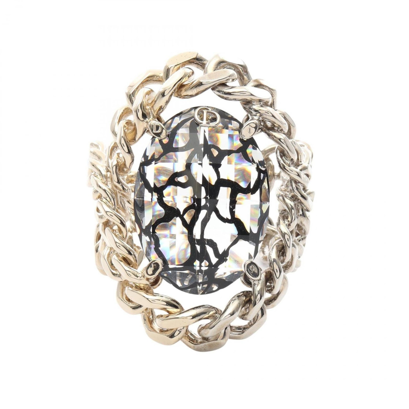 Christian Dior Bangle Gold Plating: Christian Dior Bangle Gold Plating This Christian Dior bangle boasts elegant gold plating in a striking black finish, complemented by clear and crystal accents. Measuring 15cm in length, its slender