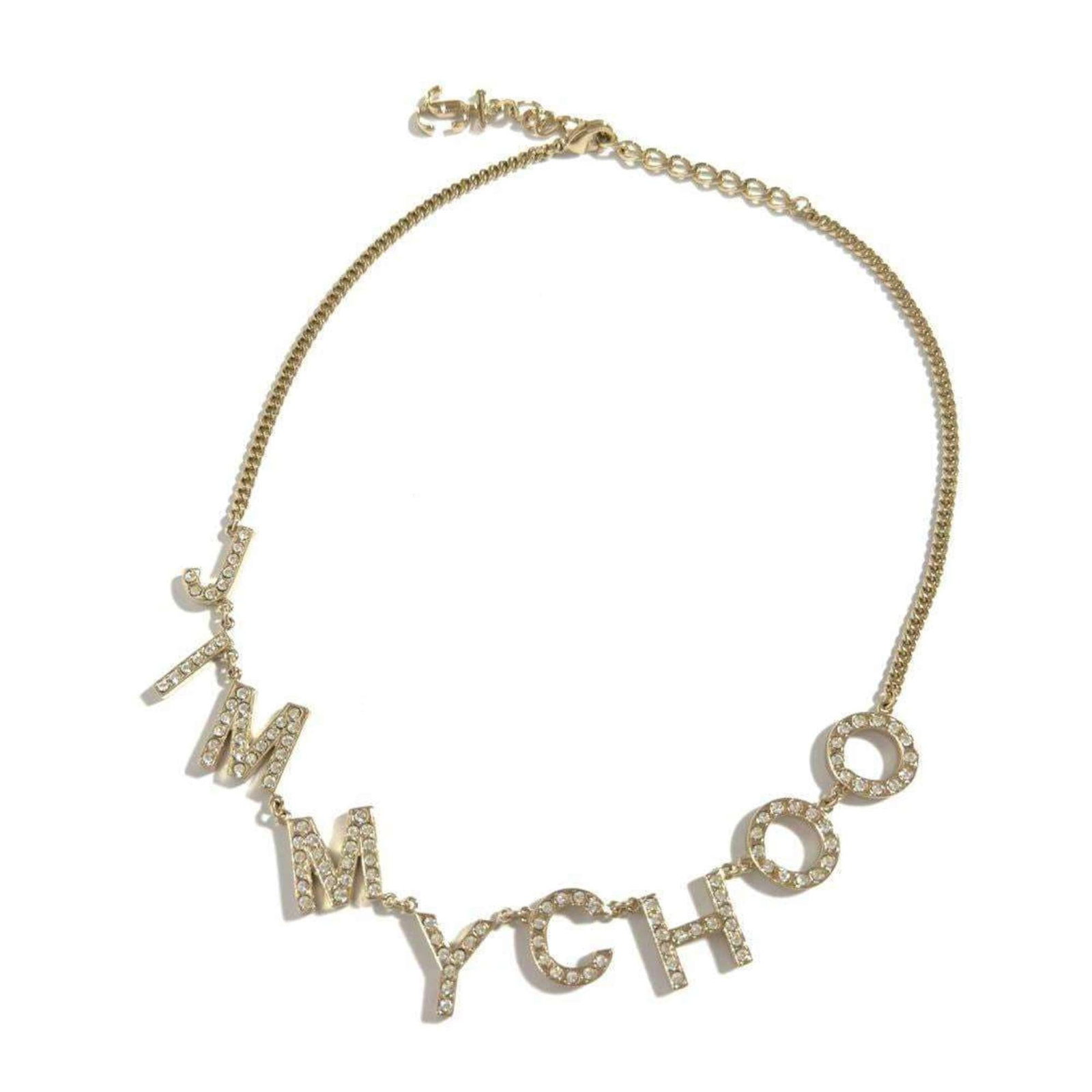 Jimmy Choo Women's Logo Necklace Pendant: Jimmy Choo Women's Logo Necklace Pendant Logo Necklace Pendant from Jimmy Choo features a striking design with rhinestone accents. Available in sizes 39-45 cm to fit various neck circumferences, this 