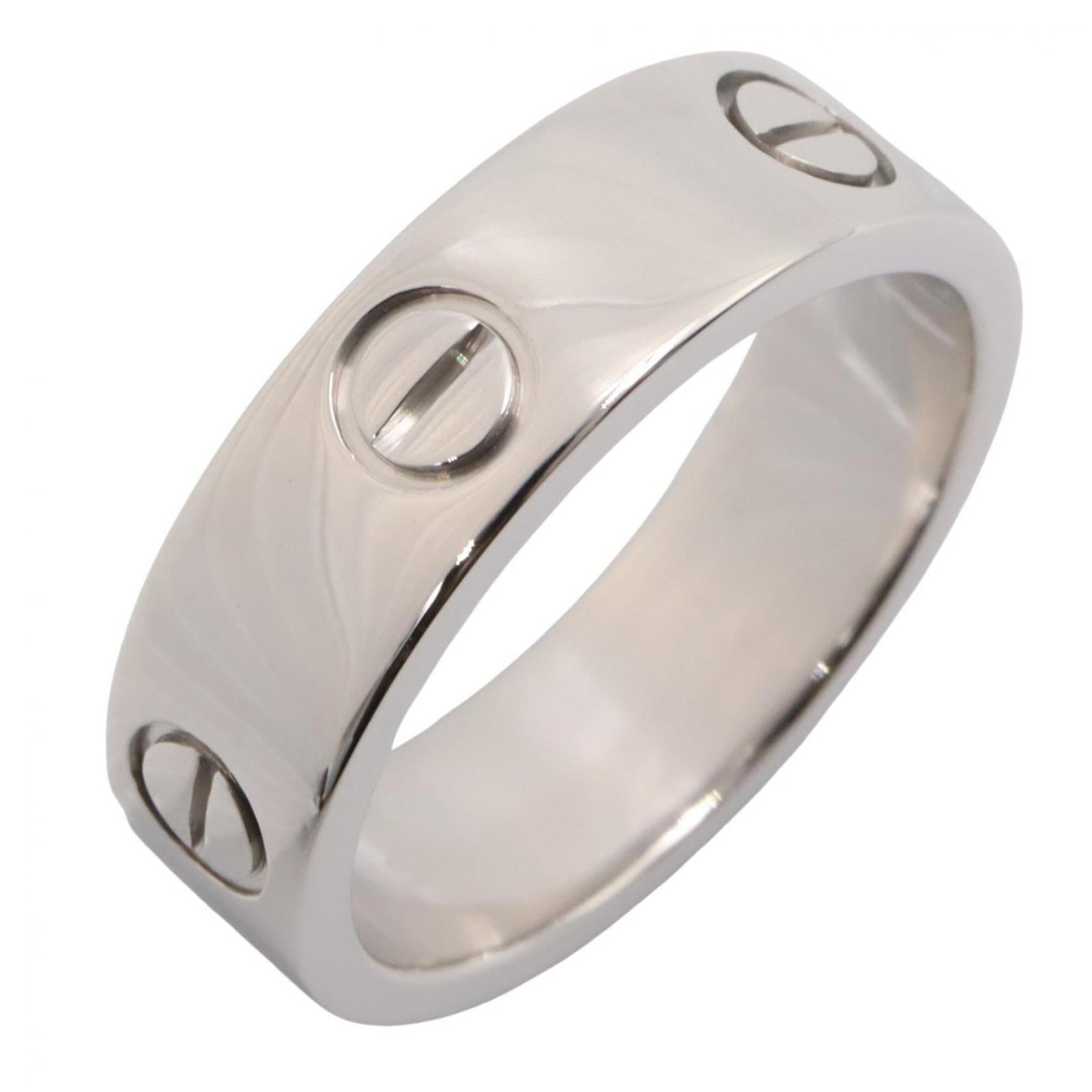 Cartier Band Ring White Gold (18K): Cartier Band Ring White Gold (18K) Cartier Band Ring White Gold (18K) is a pre-owned, very good condition band ring featuring white gold (18K) material and a silver finish. The ring bears some