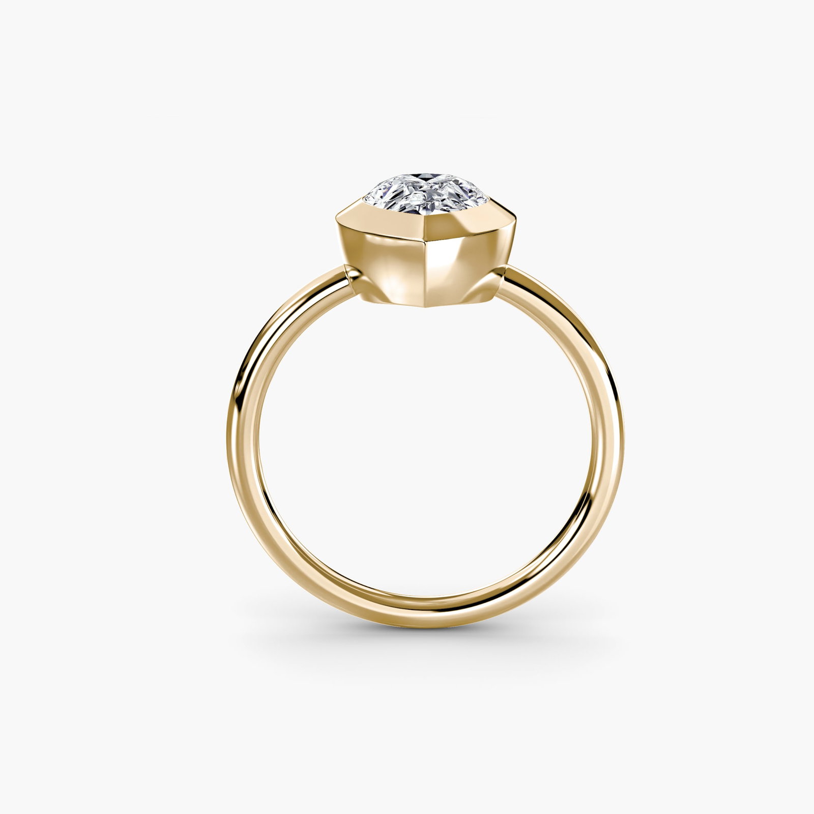 Solitaire Pear 14Kt Yellow Gold Ring Setting (1 of 5)