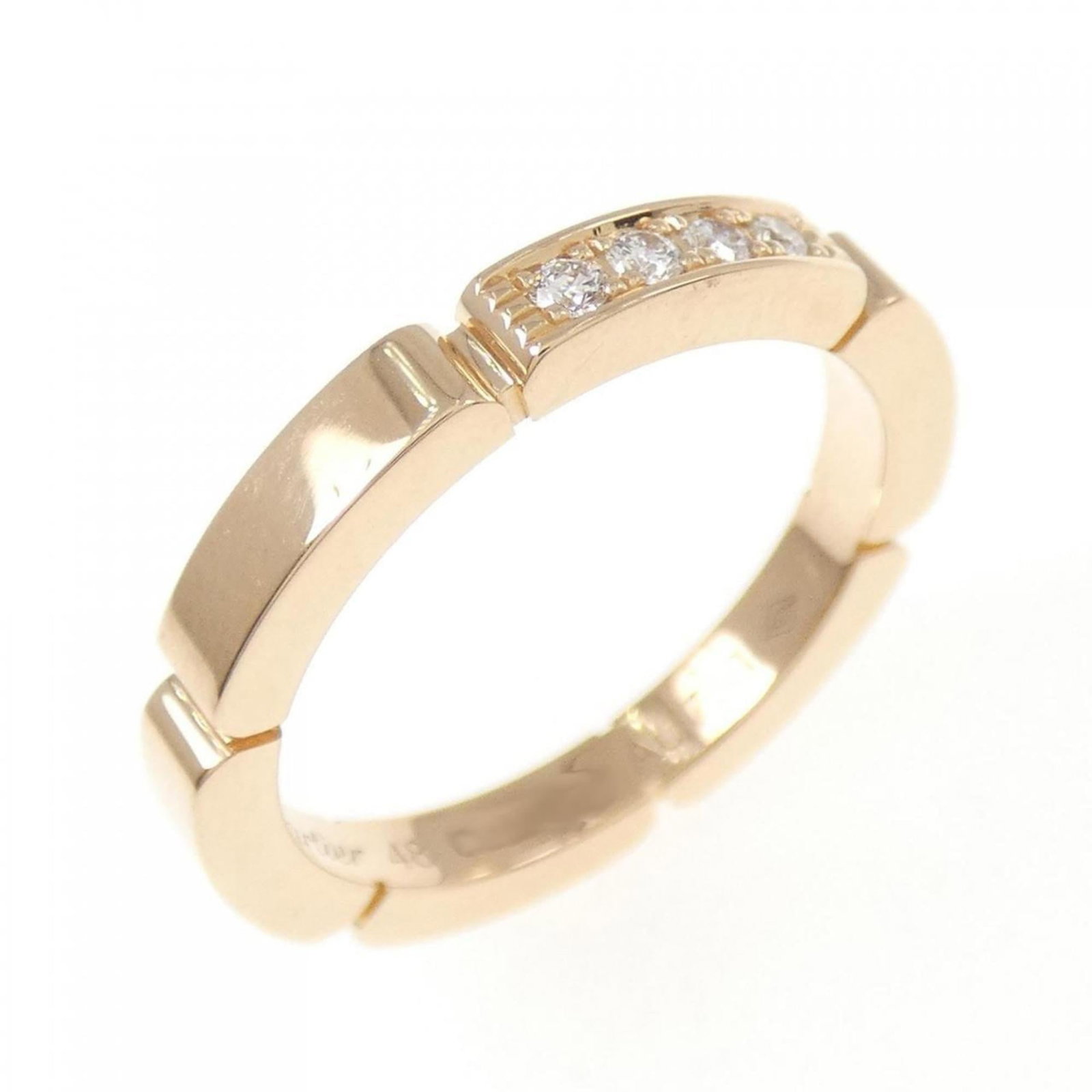 Cartier Band Ring Pink Gold (18K): Cartier Band Ring Pink Gold (18K) Cartier Band Ring in Pink Gold (18K) boasts a stunning pink gold finish and diamond accents. This 48mm band ring features a classic design with a subtle sparkle from 