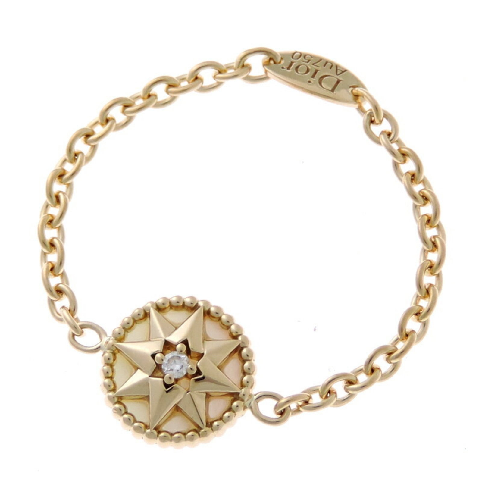 Christian Dior Band Ring Yellow Gold (18K): Christian Dior Band Ring Yellow Gold (18K) Christian Dior Band Ring Yellow Gold (18K) features a sleek and sophisticated design in 18K yellow gold. The band ring boasts a classic style with a subtle
