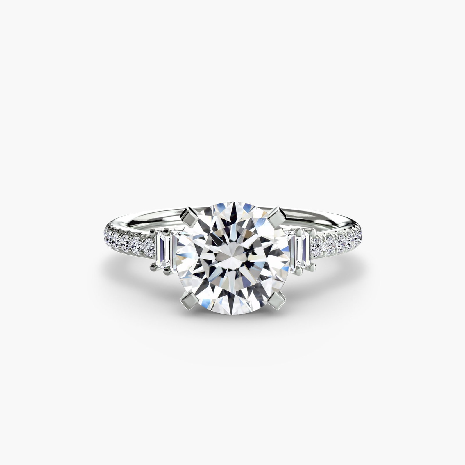 Pave Round 950 Platinum Ring Setting - 2