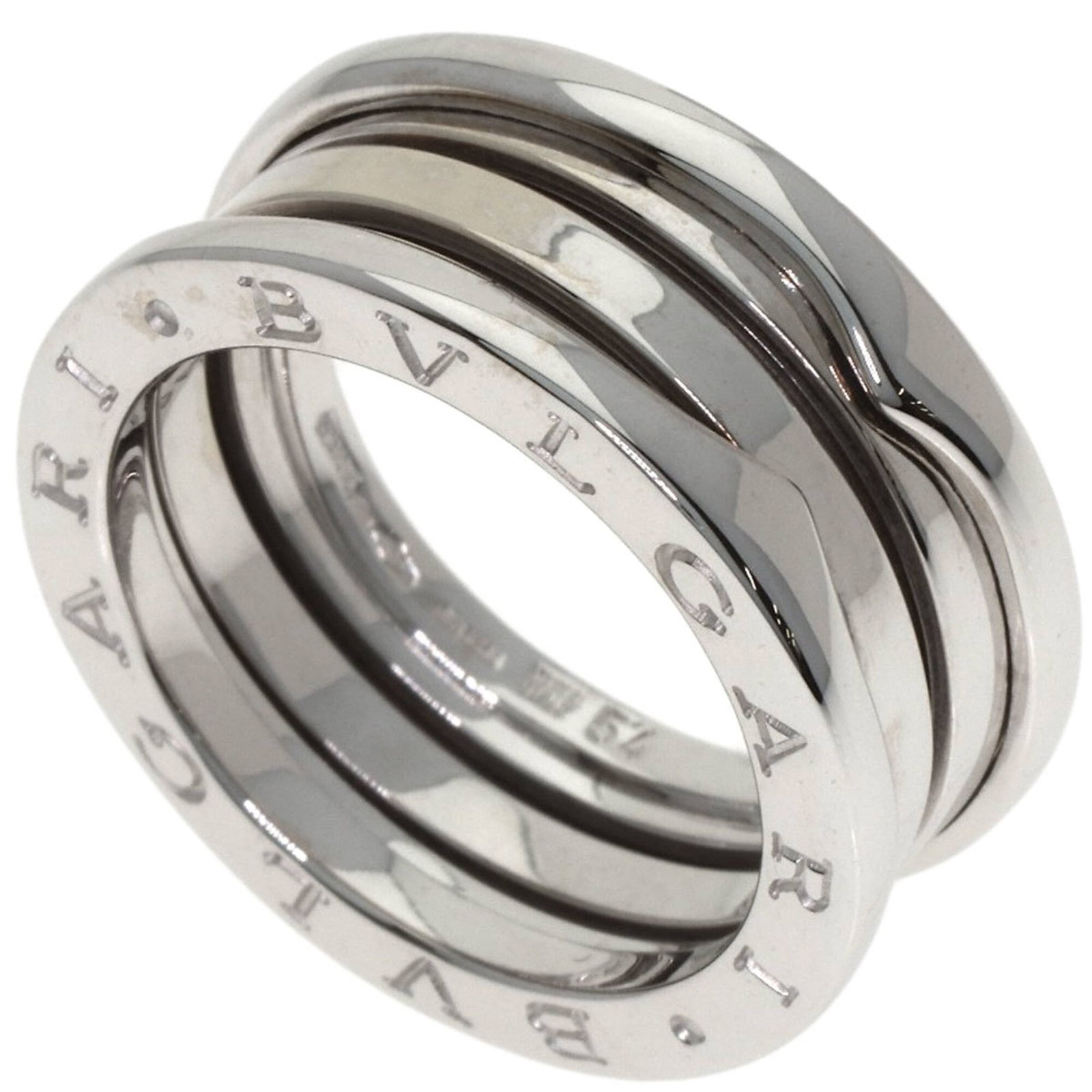 Bvlgari Band Ring White Gold (18K): Bvlgari Band Ring White Gold (18K) Bvlgari Band Ring White Gold (18K) features an 18K white gold band with a sleek design. The ring measures 9mm in width and weighs 10.6g, making it a substantial acce