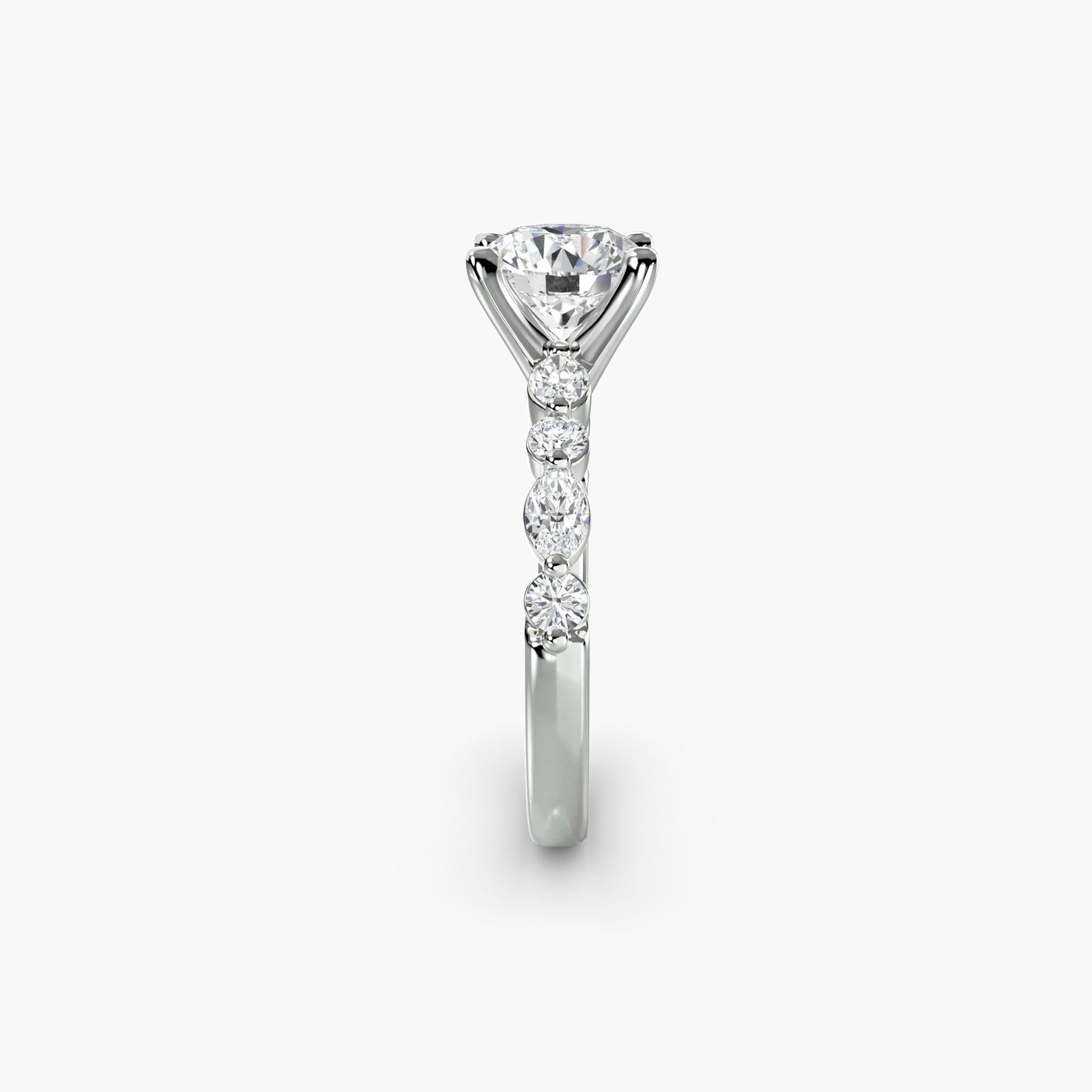 Pave Round 950 Platinum Ring Setting - 3