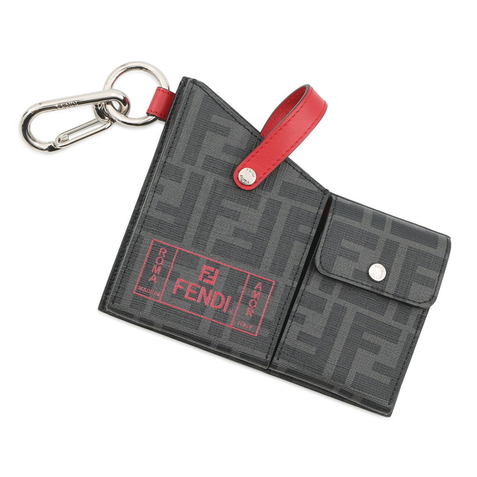 Fendi Handbag Charm Leather: Fendi Handbag Charm Leather The Fendi Handbag Charm Leather features a sleek gray leather design with a subtle texture. With dimensions of 125.00mm x 160.00mm, this charm boasts a distinctive size