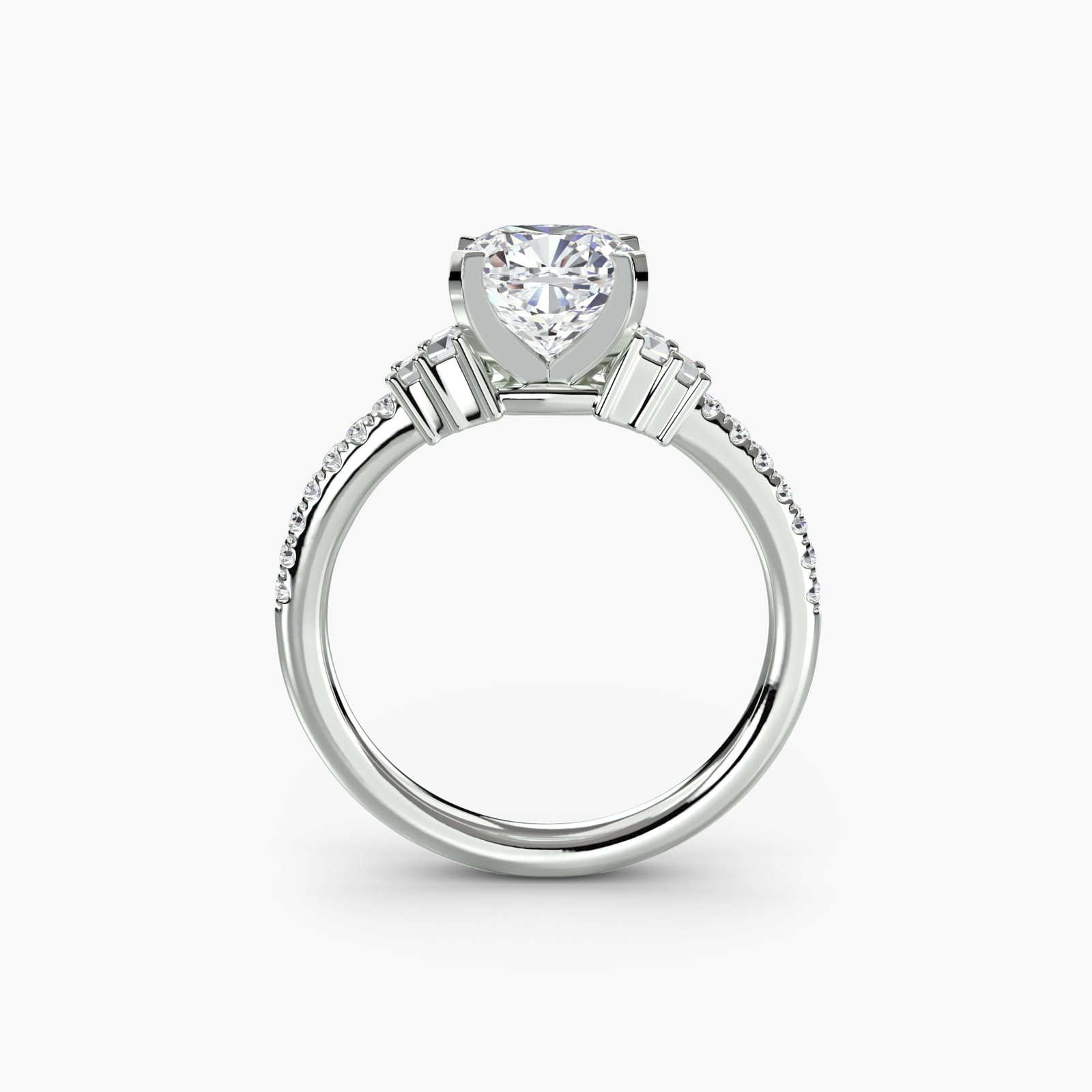 Pave Cushion 950 Platinum Ring Setting (1 of 5)