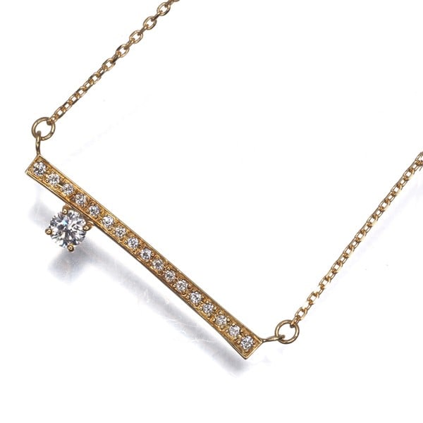 STRICT RULES diamond necklace 18k yellow gold: STRICT RULES diamond necklace 18k yellow gold 18k yellow gold meticulously crafted into a stunning diamond pendant necklace. This natural diamond main stone shines within an 18k yellow gold setting, c