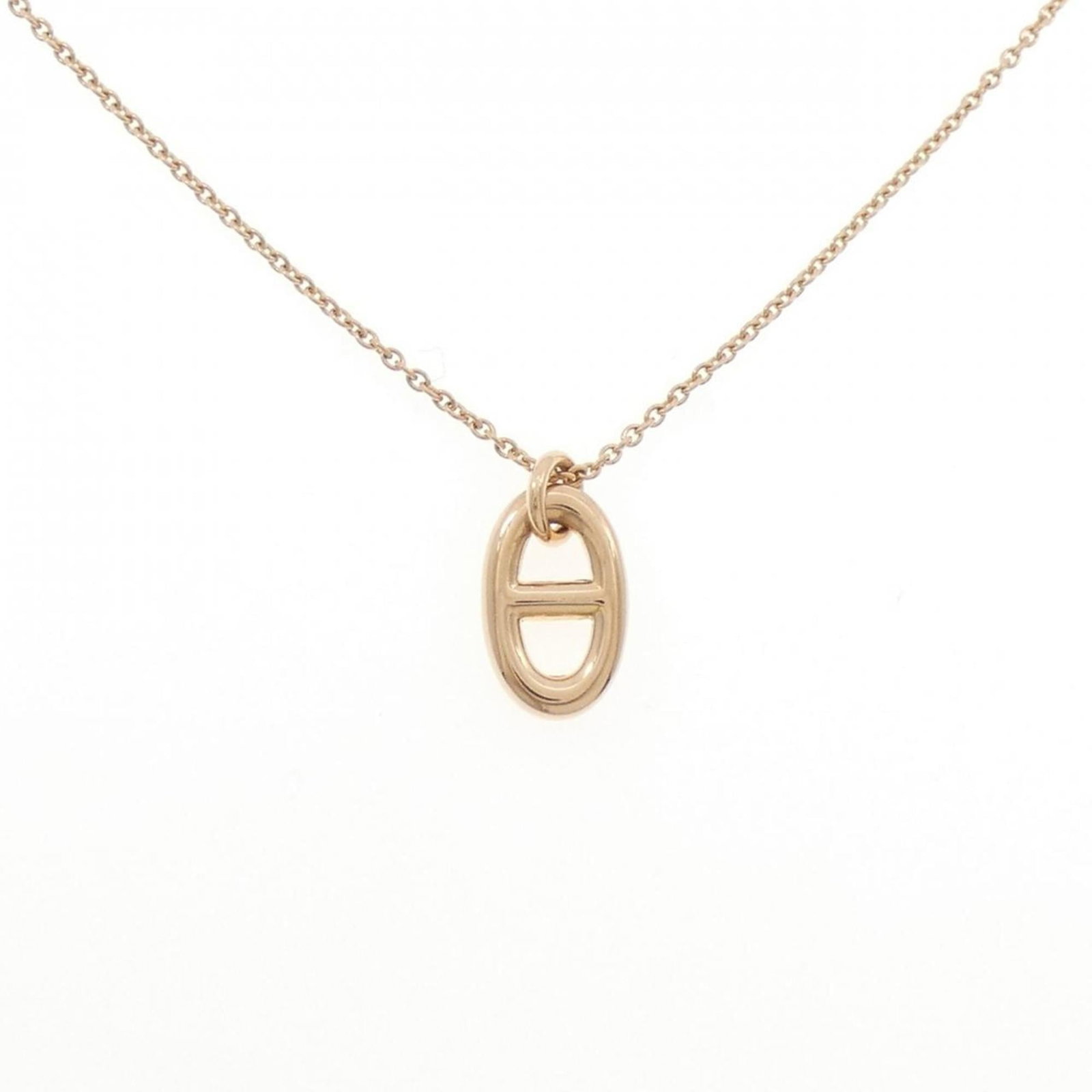 Hermes Farandole Necklace: Hermes Farandole Necklace Pink gold (18K) Farandole pendant necklace with a 16mm x 8.7mm size, suitable for neck circumferences of 39 cm - 42 cm / 15.35'' - 16.53''. The necklace bears some scratches 