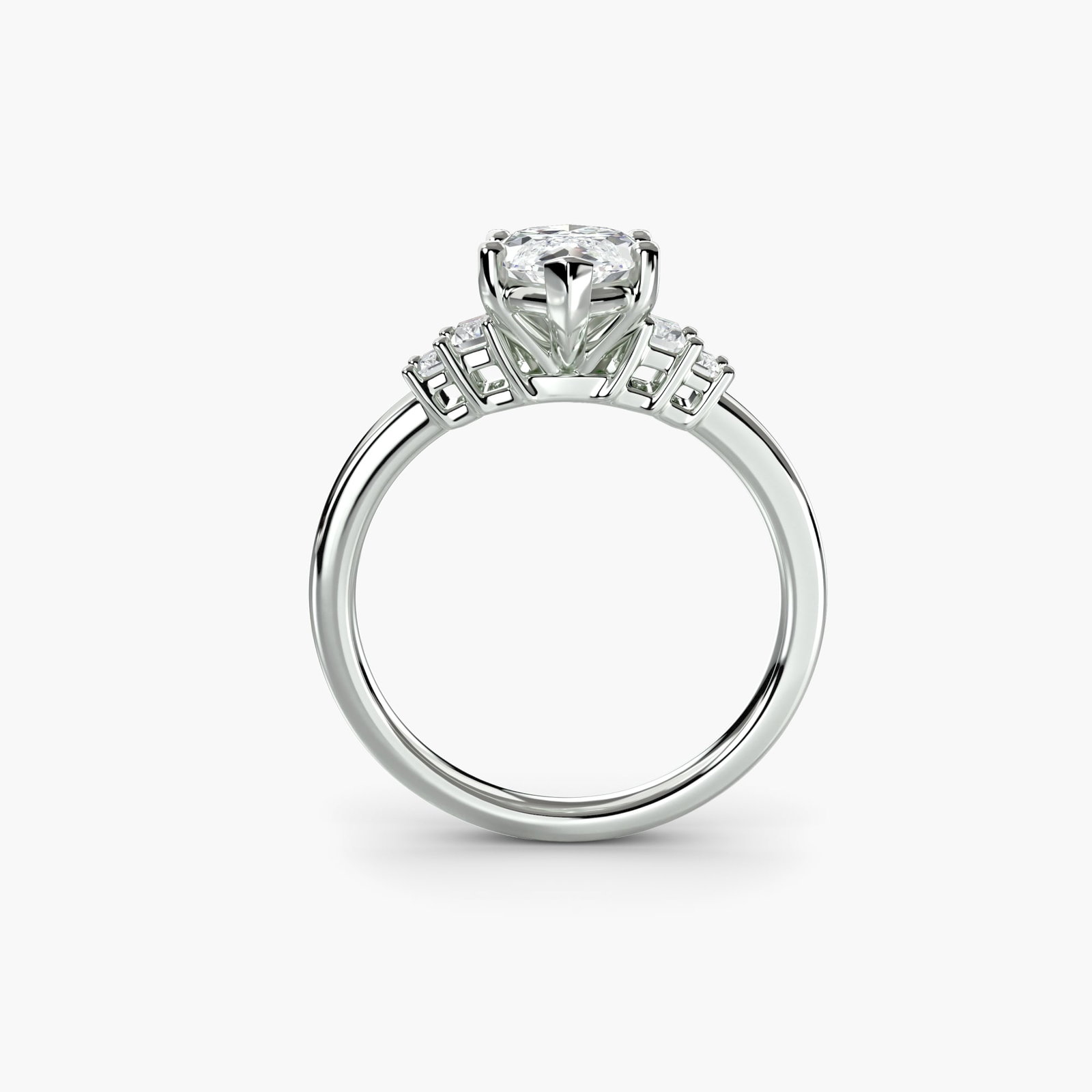 Solitaire Marquise 18Kt White Gold Ring Setting: Solitaire Marquise 18Kt White Gold Ring Setting Marquise shape adds an elegant twist to this 18Kt white gold ring setting. The new condition ensures a pristine look, while the lab-grown stone's EF/VS 