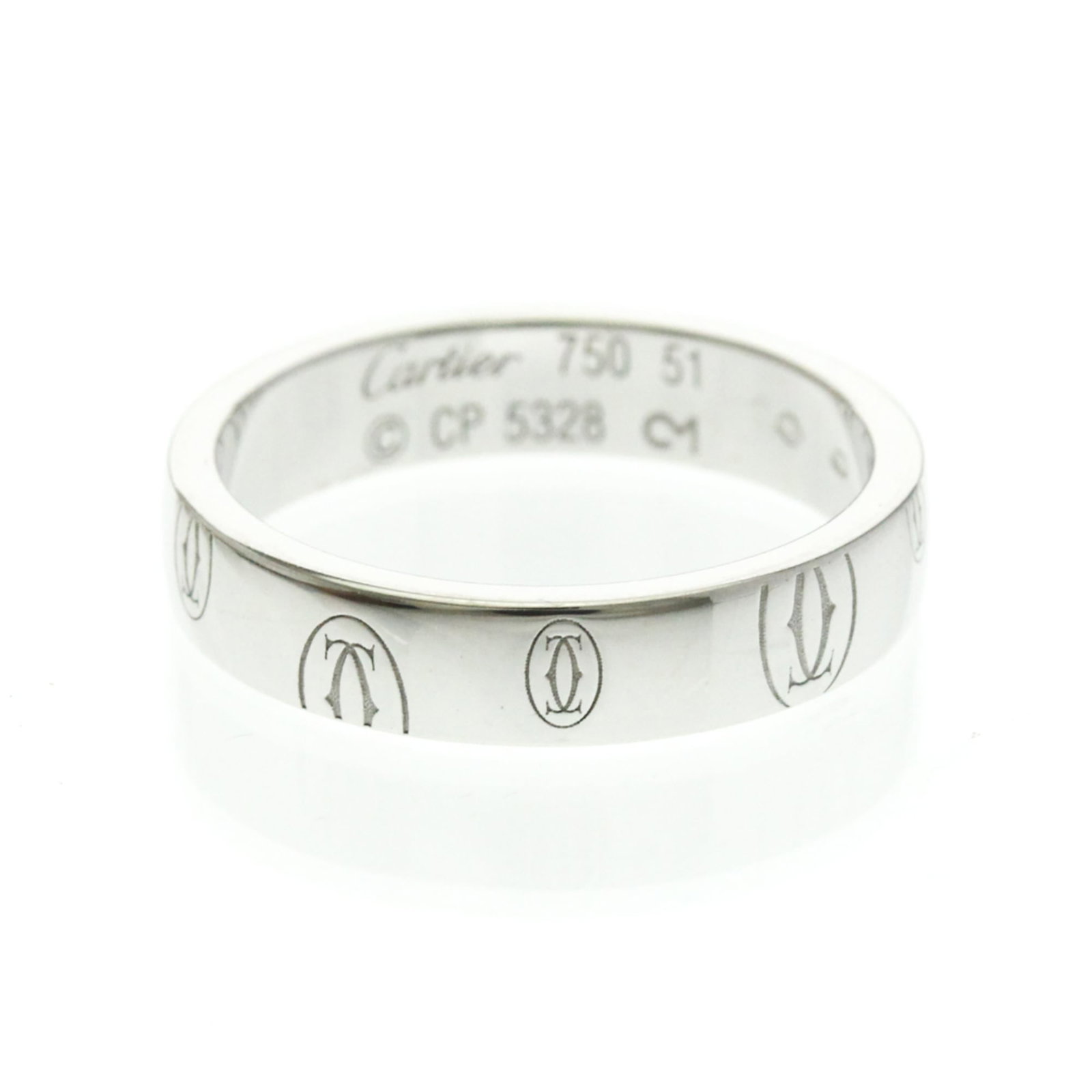 Cartier Band Ring White Gold (18K): Cartier Band Ring White Gold (18K) Cartier Band Ring White Gold (18K) - A sleek and sophisticated accessory from renowned luxury brand Cartier. This 18K white gold band ring boasts a slender profile