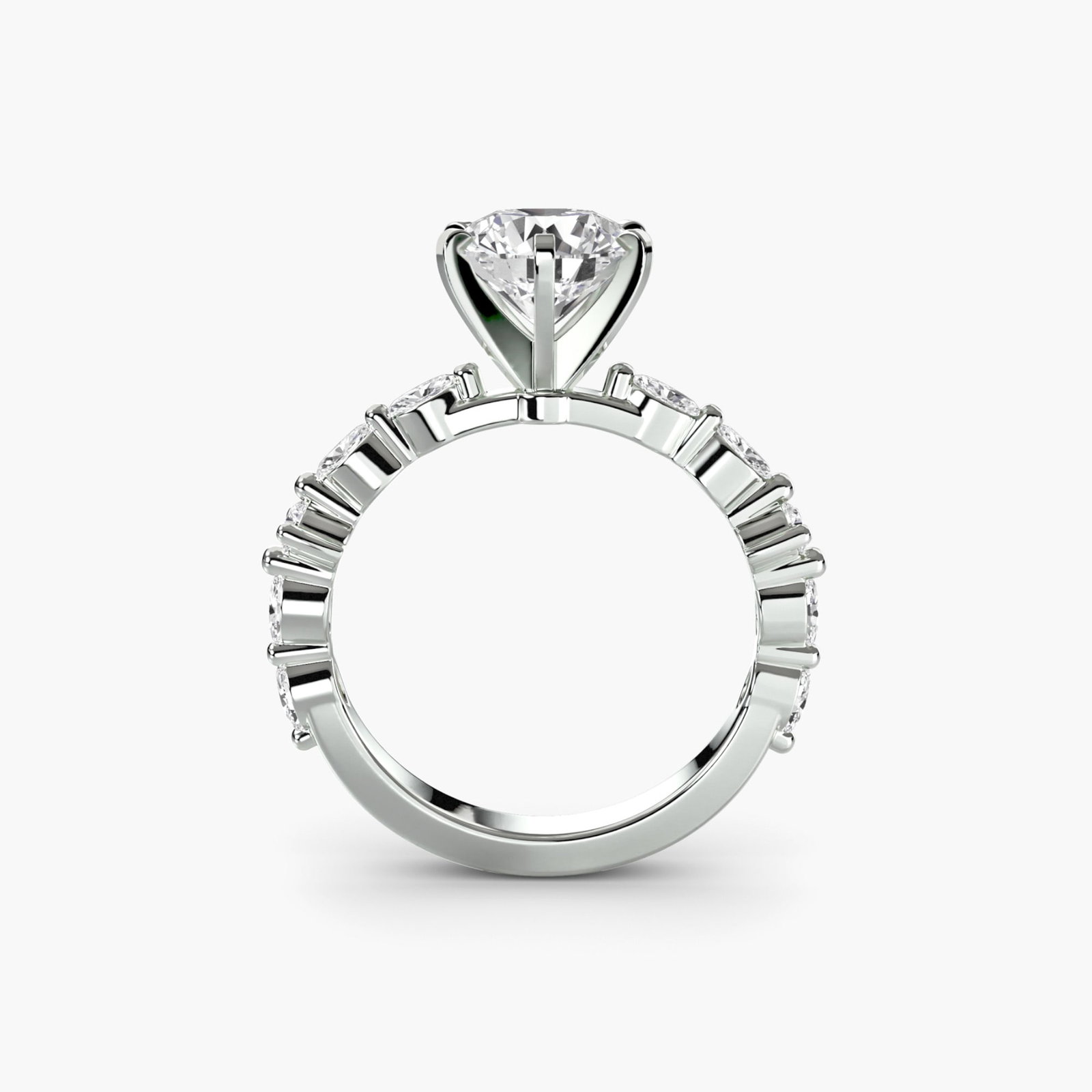 Pave Round 950 Platinum Ring Setting