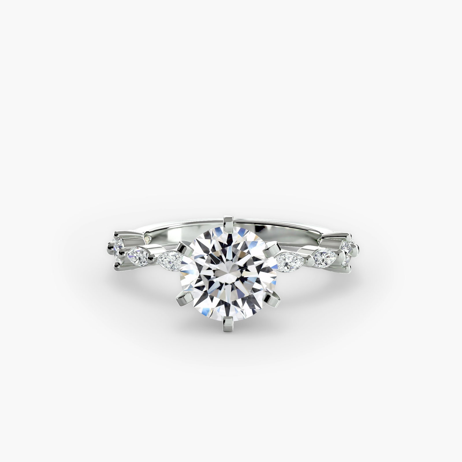 Pave Round 950 Platinum Ring Setting - 2