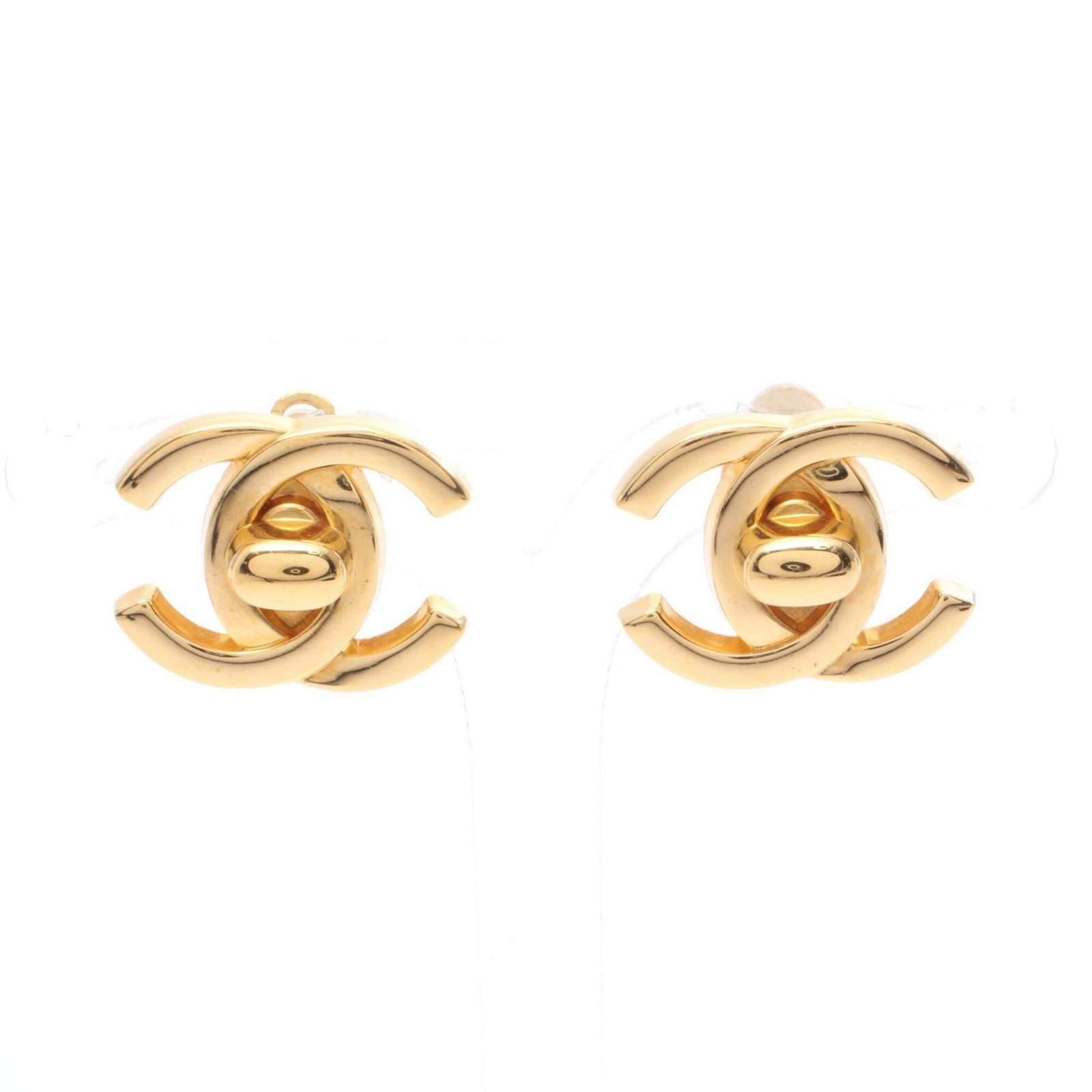 Chanel Clip Earrings Gold Plating: Chanel Clip Earrings Gold Plating Chanel Clip Earrings in Gold Plating - A stylish and elegant accessory from the renowned French fashion house. Made with gold plating, these clip earrings feature a c