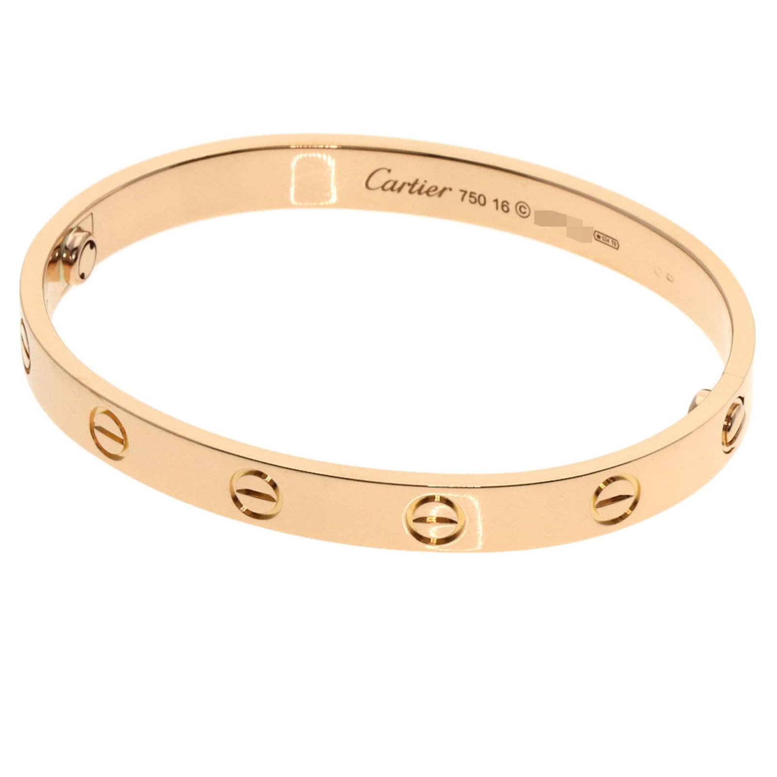 Cartier Charm Bracelet: Cartier Charm Bracelet Cartier Charm Bracelet in 18K Gold features a delicate pink hue and measures 16cm in length. The bracelet showcases some minor scratches and dirt, reflecting its used condition,